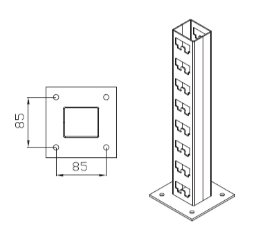 Стойка кабельная К1154 SM-SKN-2-1800x2х4-HZ