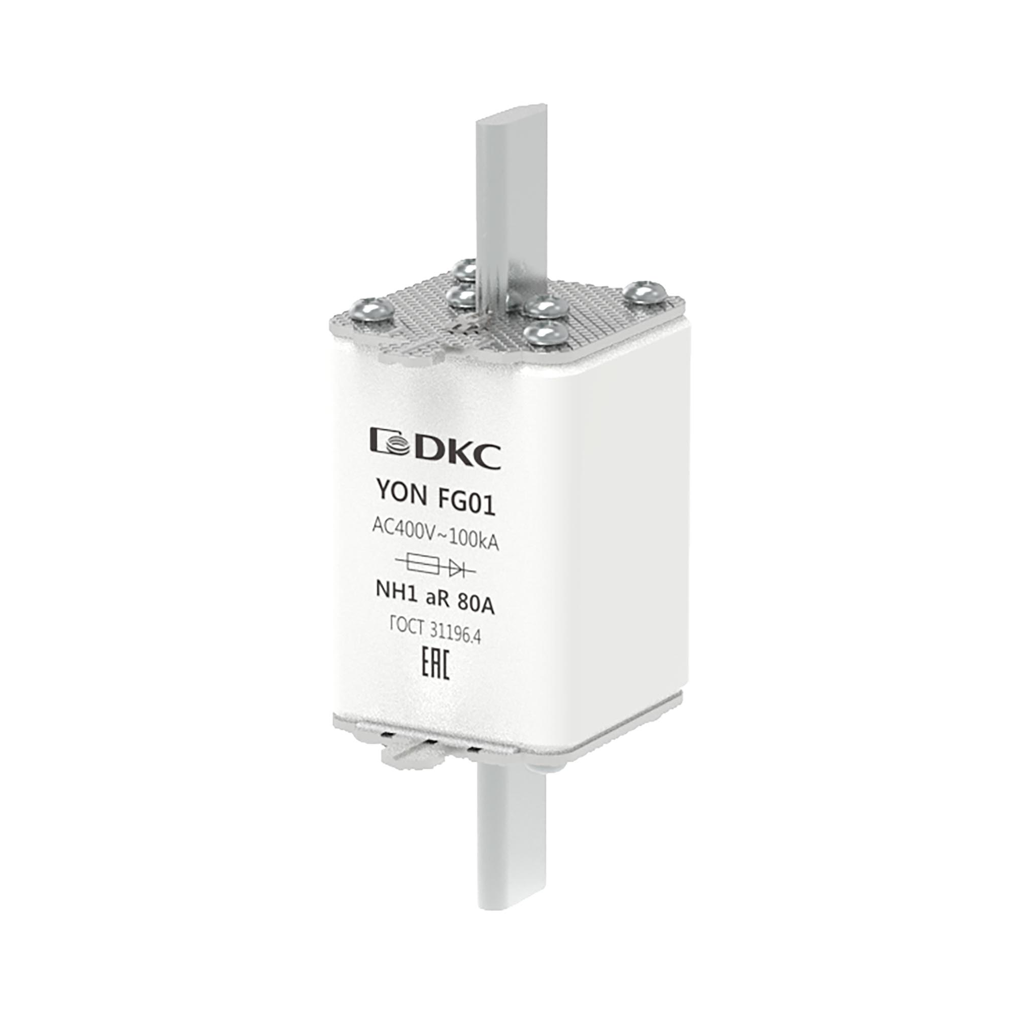Предохранитель YON ножевого типа FG1 80А 400V характеристика aR