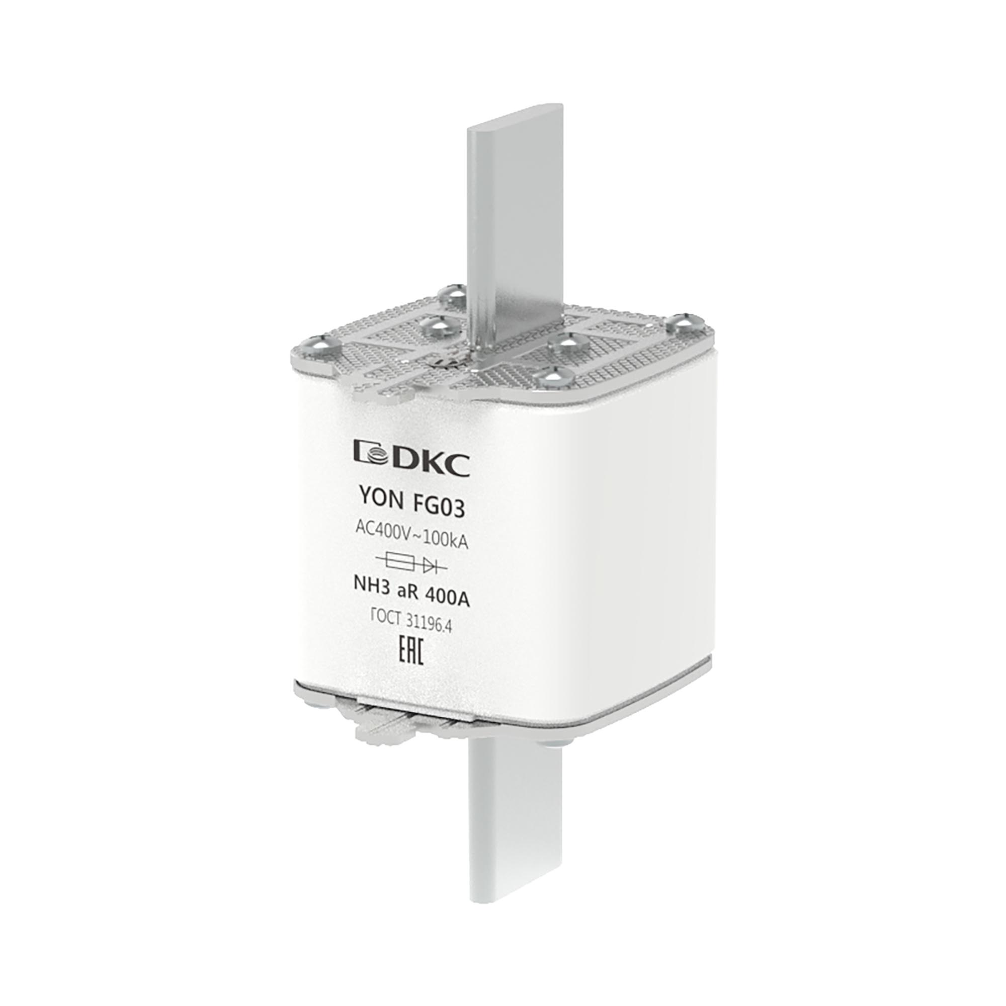 Предохранитель YON ножевого типа FG3 400А 400V характеристика aR