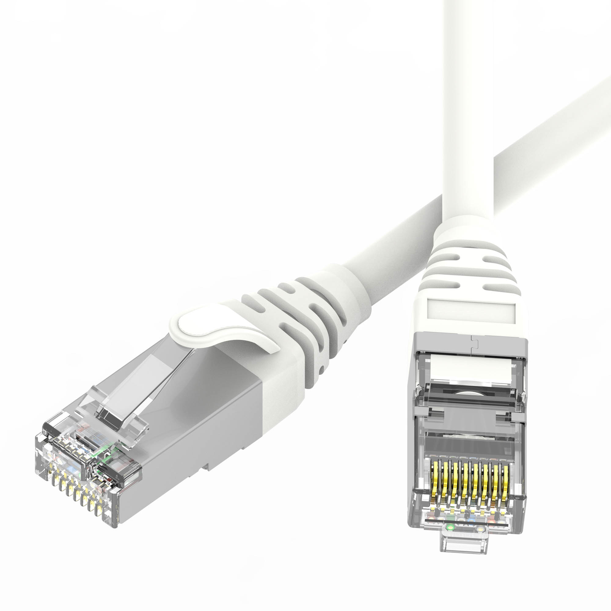 Патч-корд экранированный SLIM CAT6 S/FTP 4х2, 28 AWG, LSZH, белый, 3м