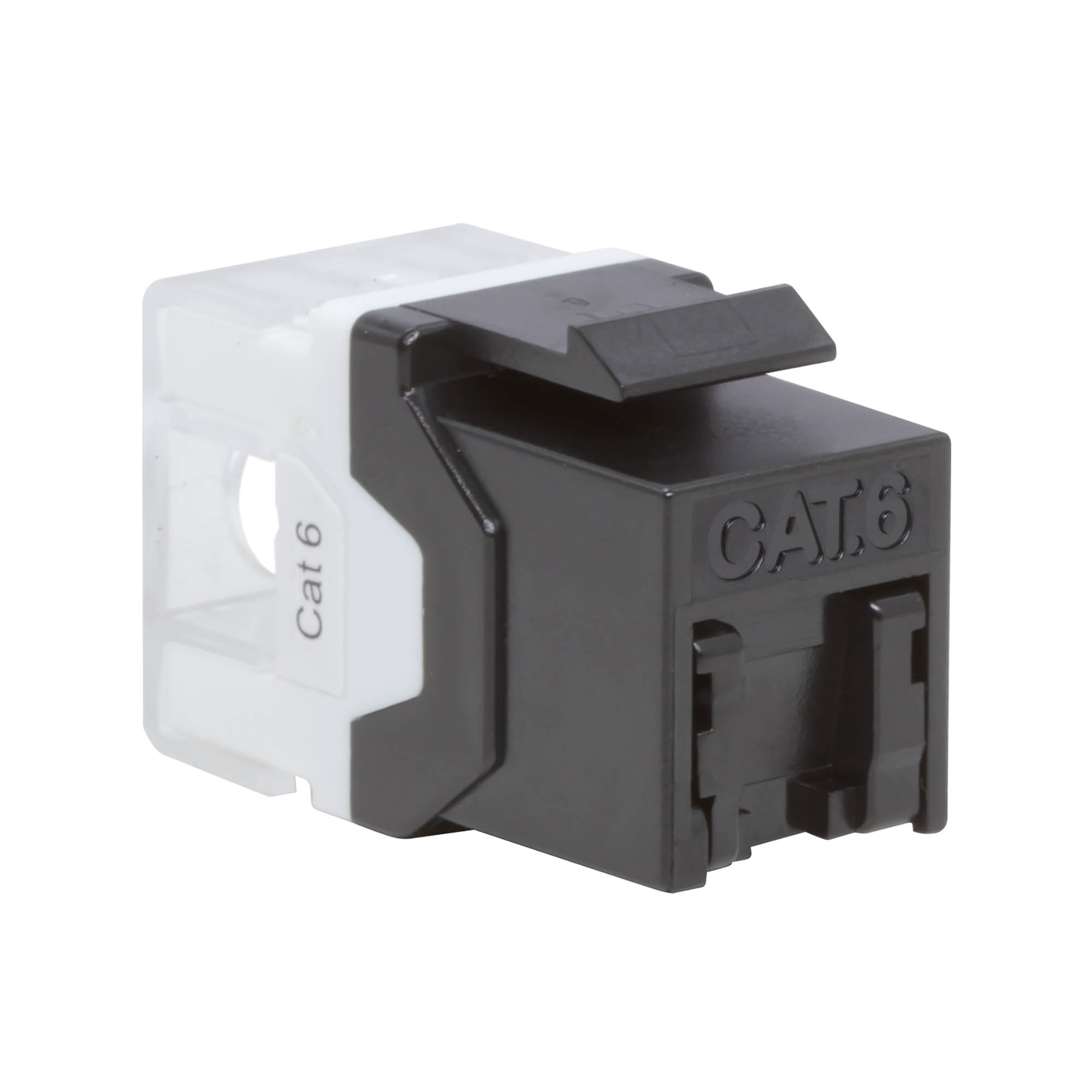 Модуль Кейстоун (Keystone) RJ45 CAT 6 с пылезащитной шторкой, неэкранированный (UTP), 90/180 градусов, черный