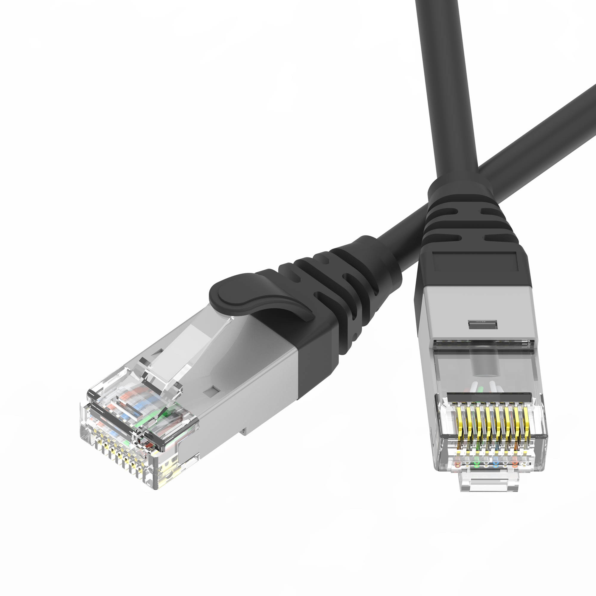 Патч-корд экранированный Ultra SLIM CAT6A S/FTP 4х2, 30 AWG, LSZH, чёрный, 3м
