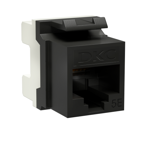 Модуль Кейстоун (Keystone) RJ45 CAT 5E неэкранированный (UTP), 180 градусов, черный