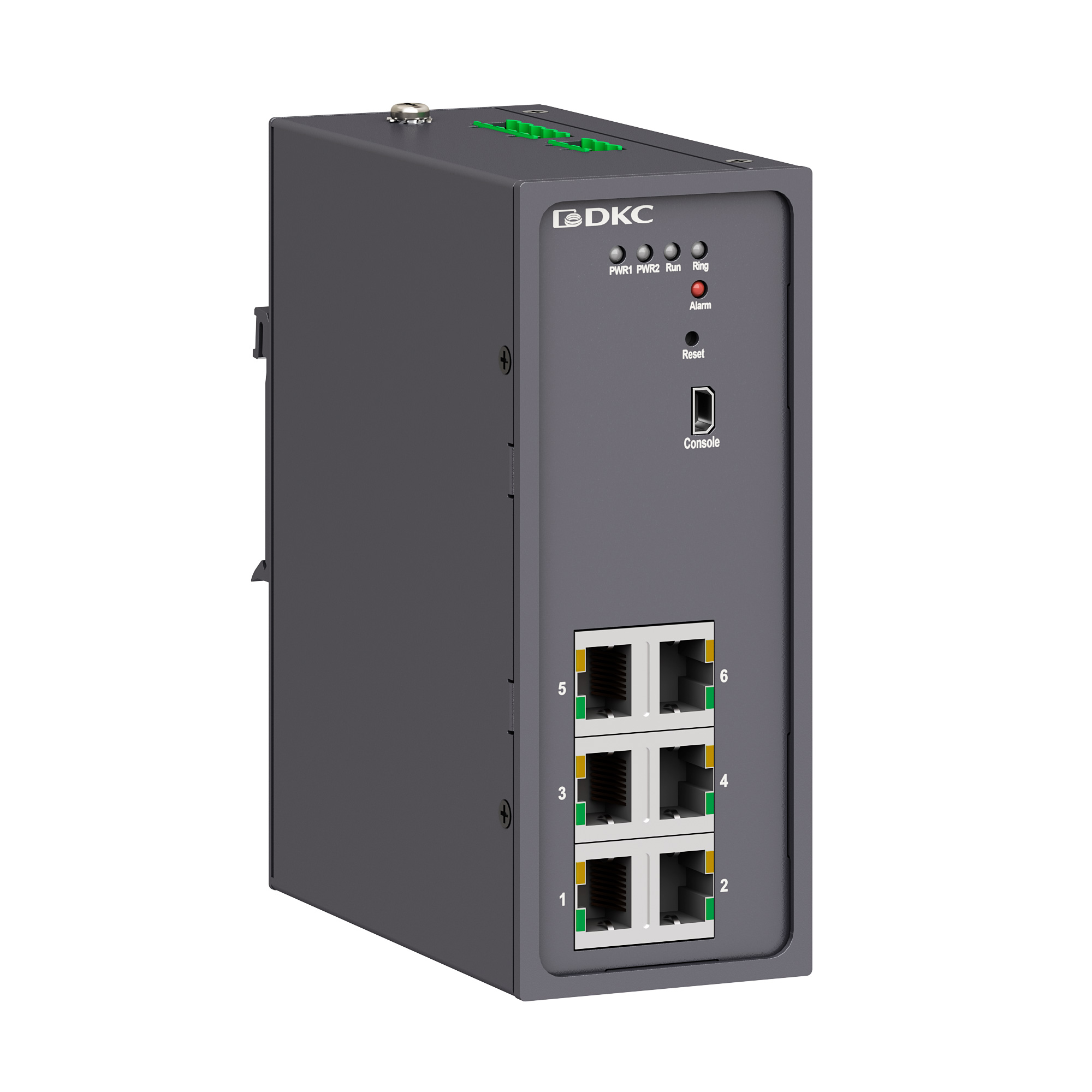 Промышленный управляемый коммутатор, 6×10/100Base-T(X) портов RJ45,консольный порт Mini USB, 24-48В DC (18-72В DC), с резервированием