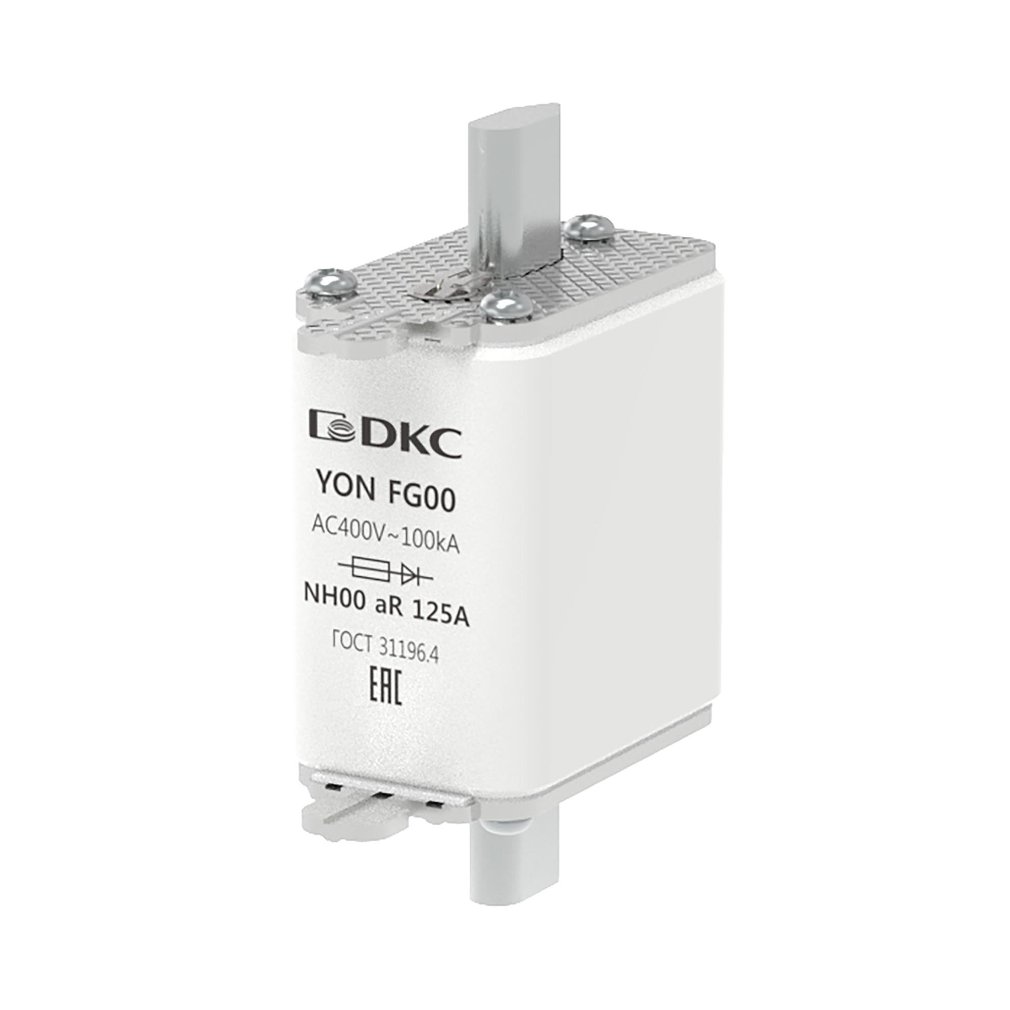 Предохранитель YON ножевого типа FG00 125А 400V характеристика aR