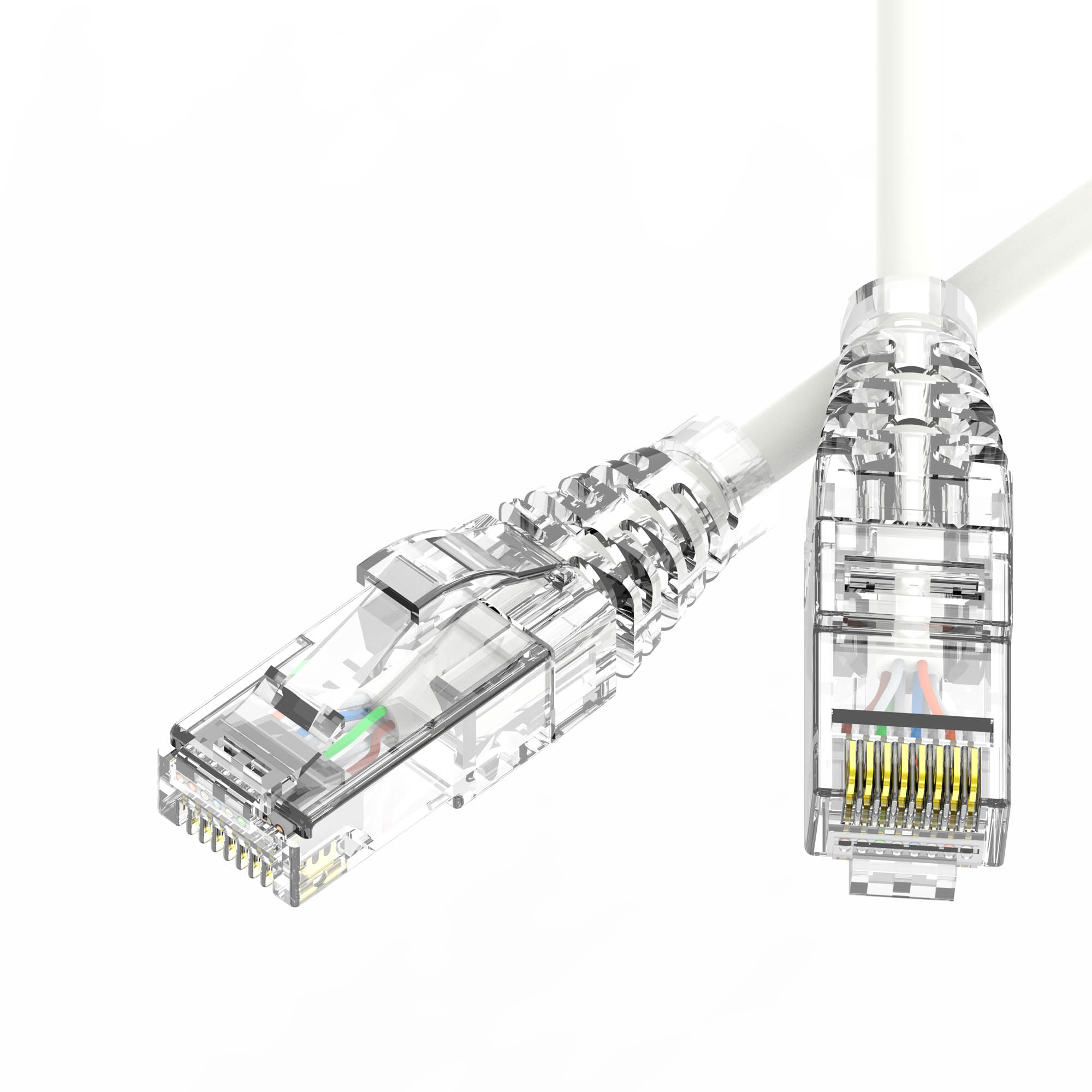 Патч-корд неэкранированный SLIM CAT6 U/UTP 4х2, 28 AWG, LSZH, белый, 2м