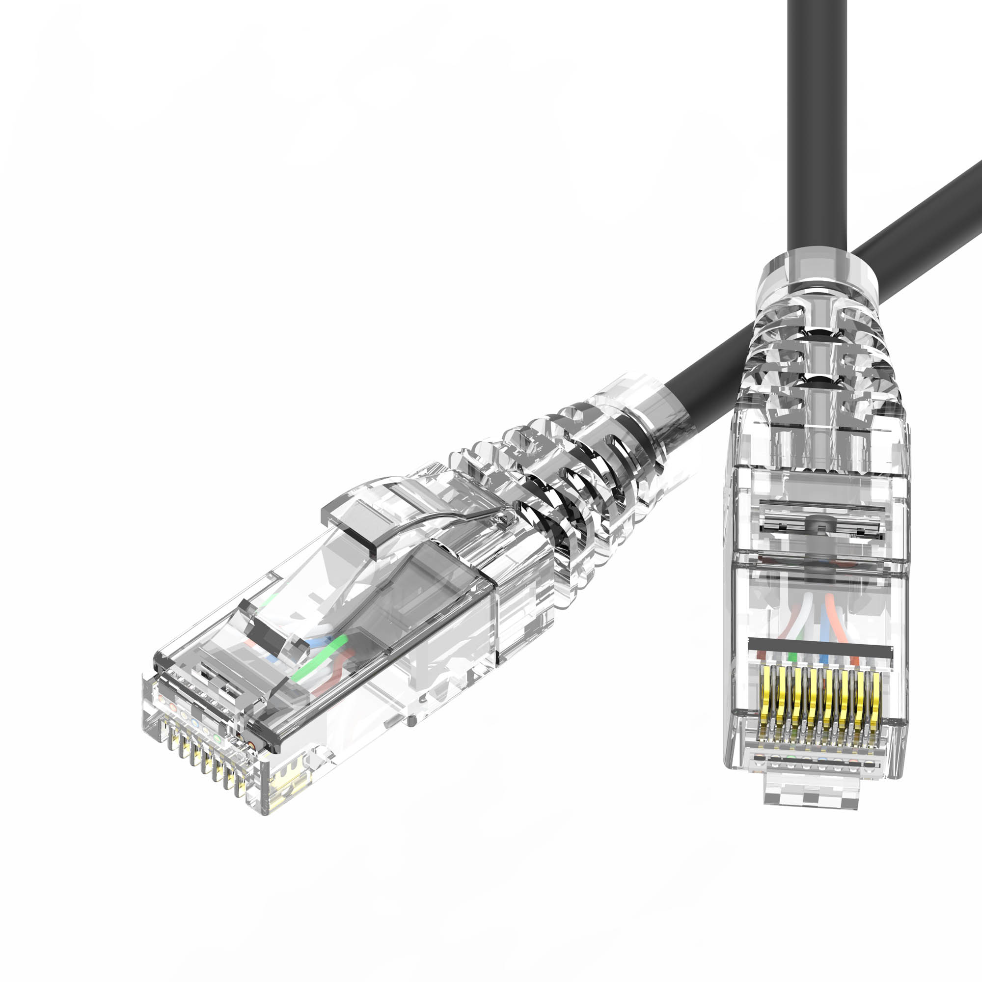 Патч-корд неэкранированный SLIM CAT6 U/UTP 4х2, 28 AWG, LSZH, чёрный, 0,5м