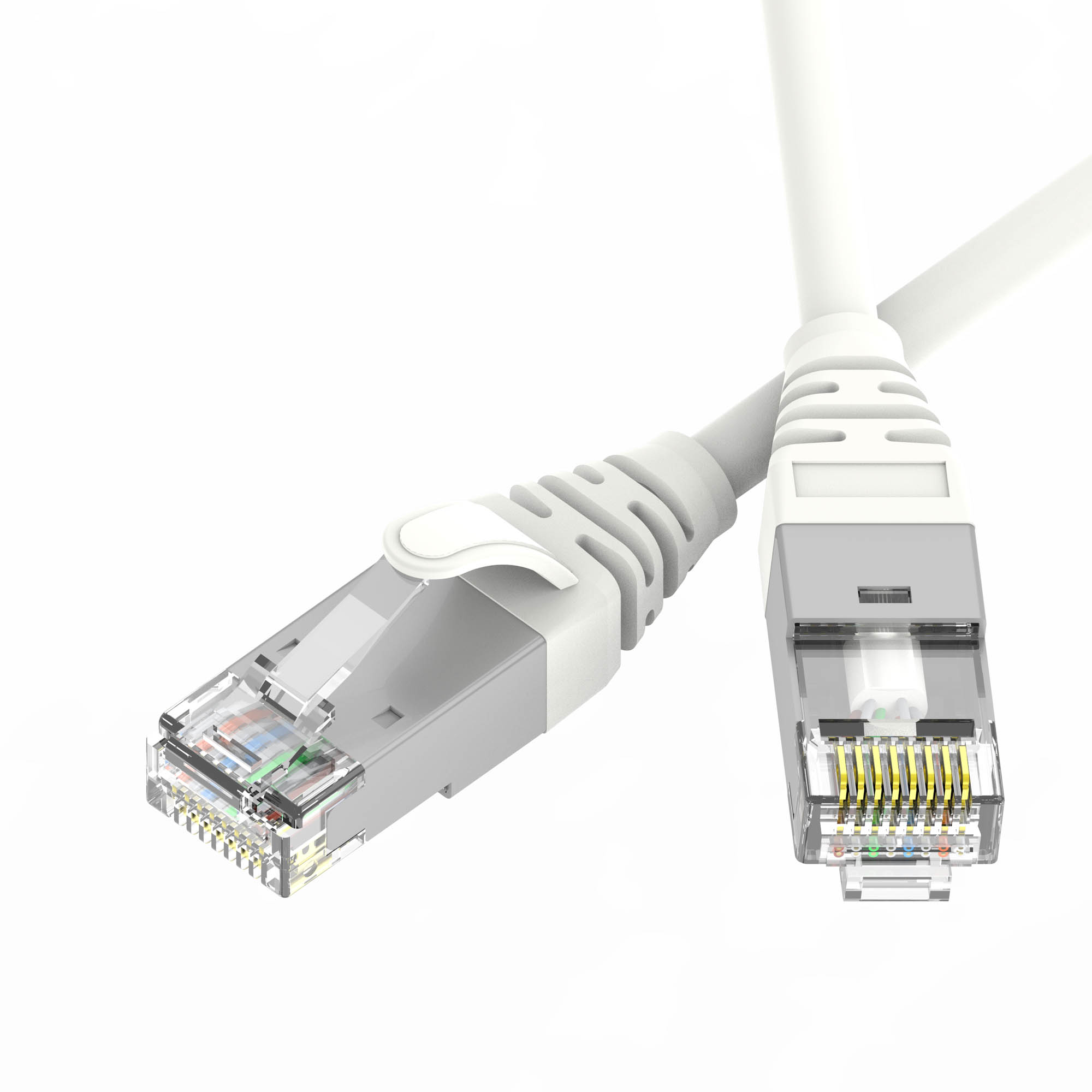 Патч-корд экранированный Ultra SLIM CAT6A S/FTP 4х2, 30 AWG, LSZH, белый, 0,5м