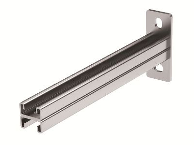 Консоль двойная, 41х21 мм, осн. 500, нержавеющая сталь AISI 304