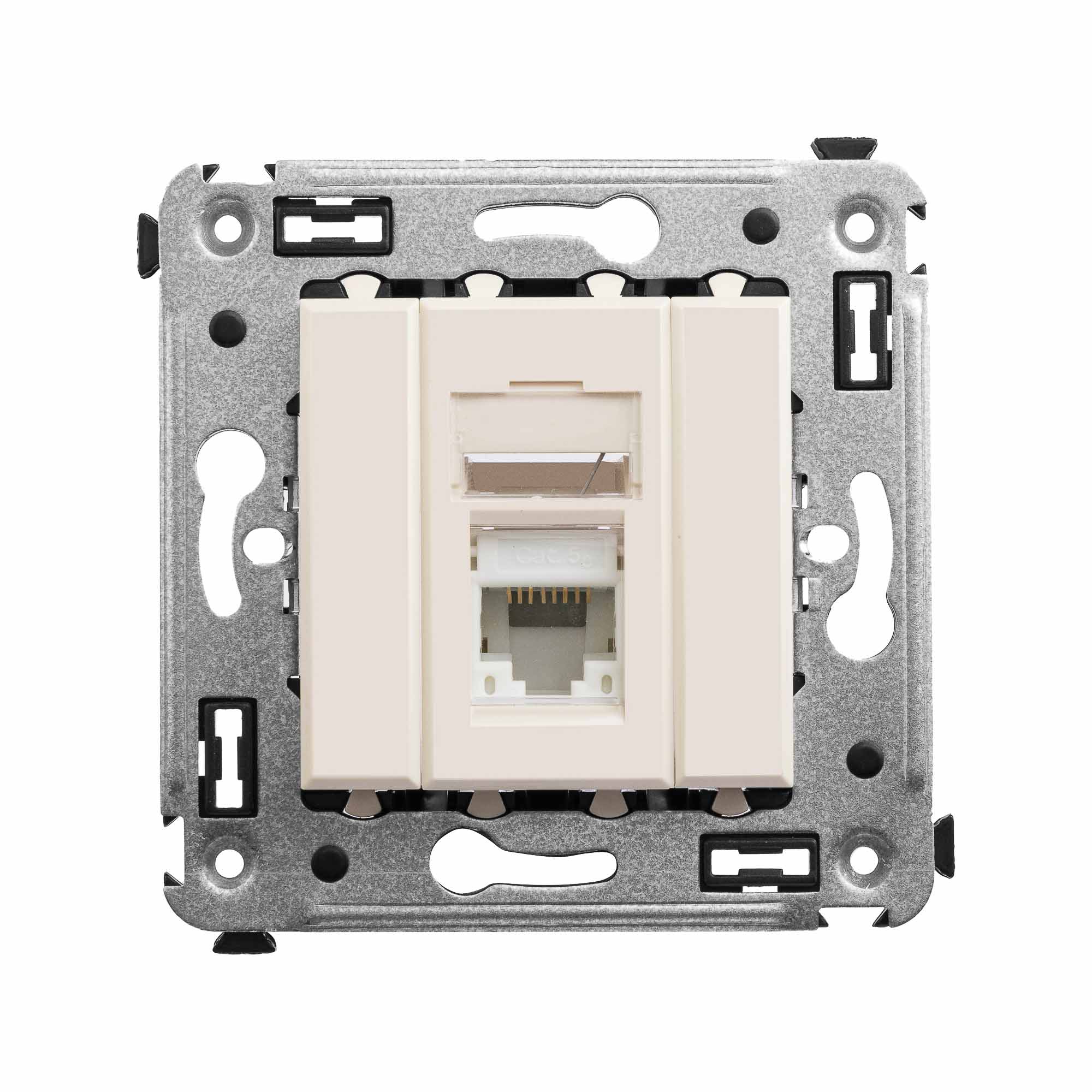 Компьютерная розетка RJ-45 в стену, кат.5e одинарная, Avanti, ванильная дымка