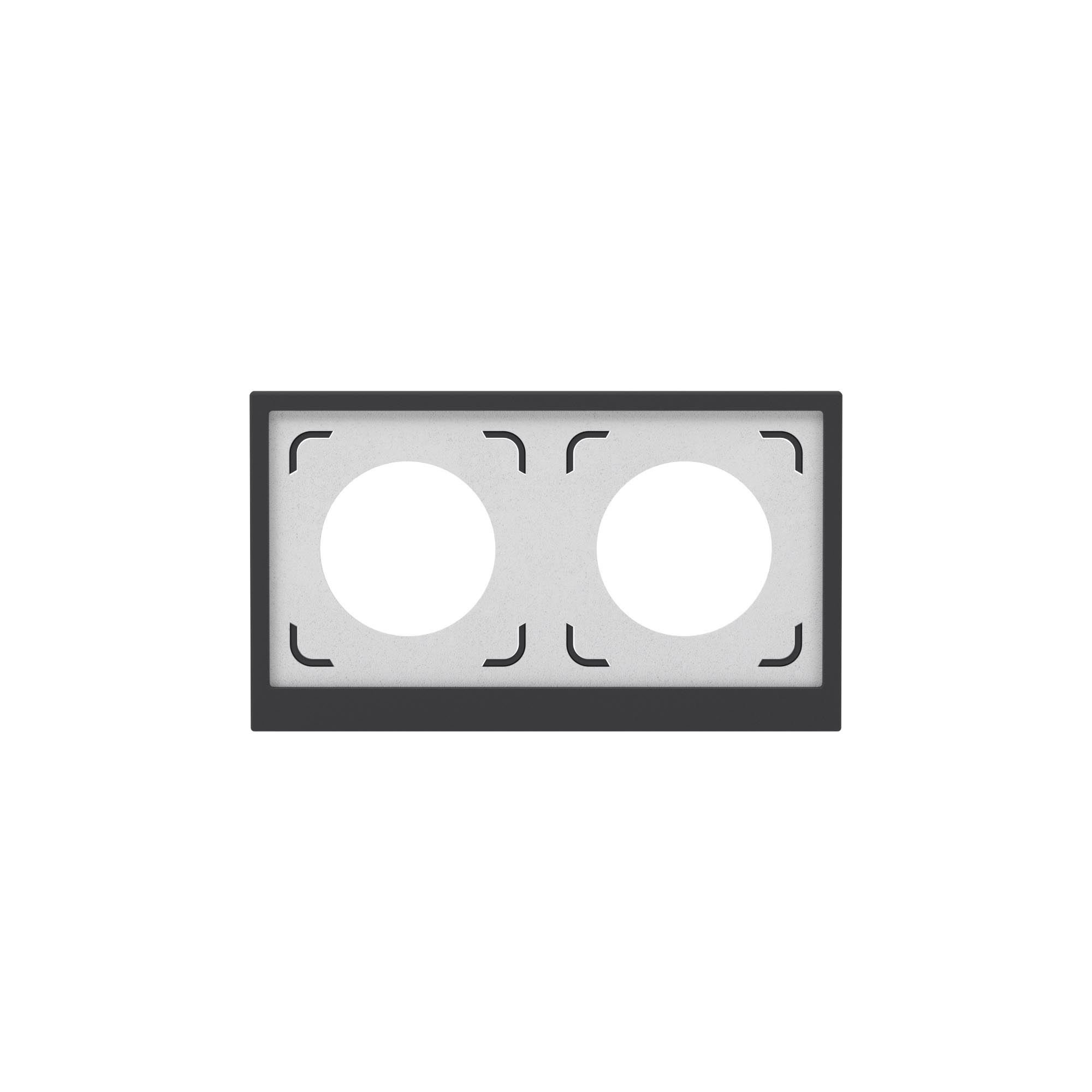 Рамка 2 поста IP44, KANT, черный уголь