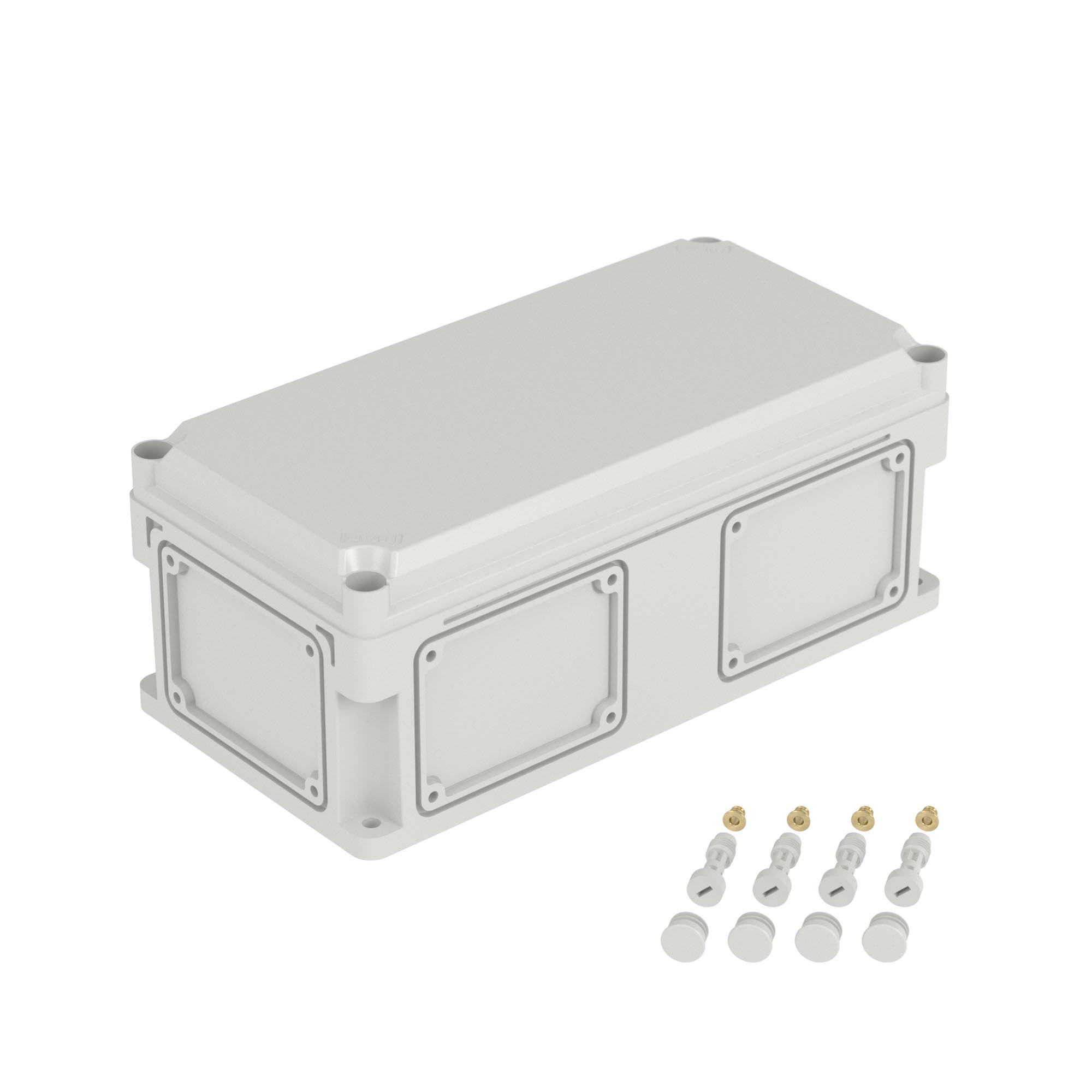 Корпус RAM box без МП 400х200х160 мм, с фланцами, непрозрачная крышка высотой 35 мм, IP66/IP67