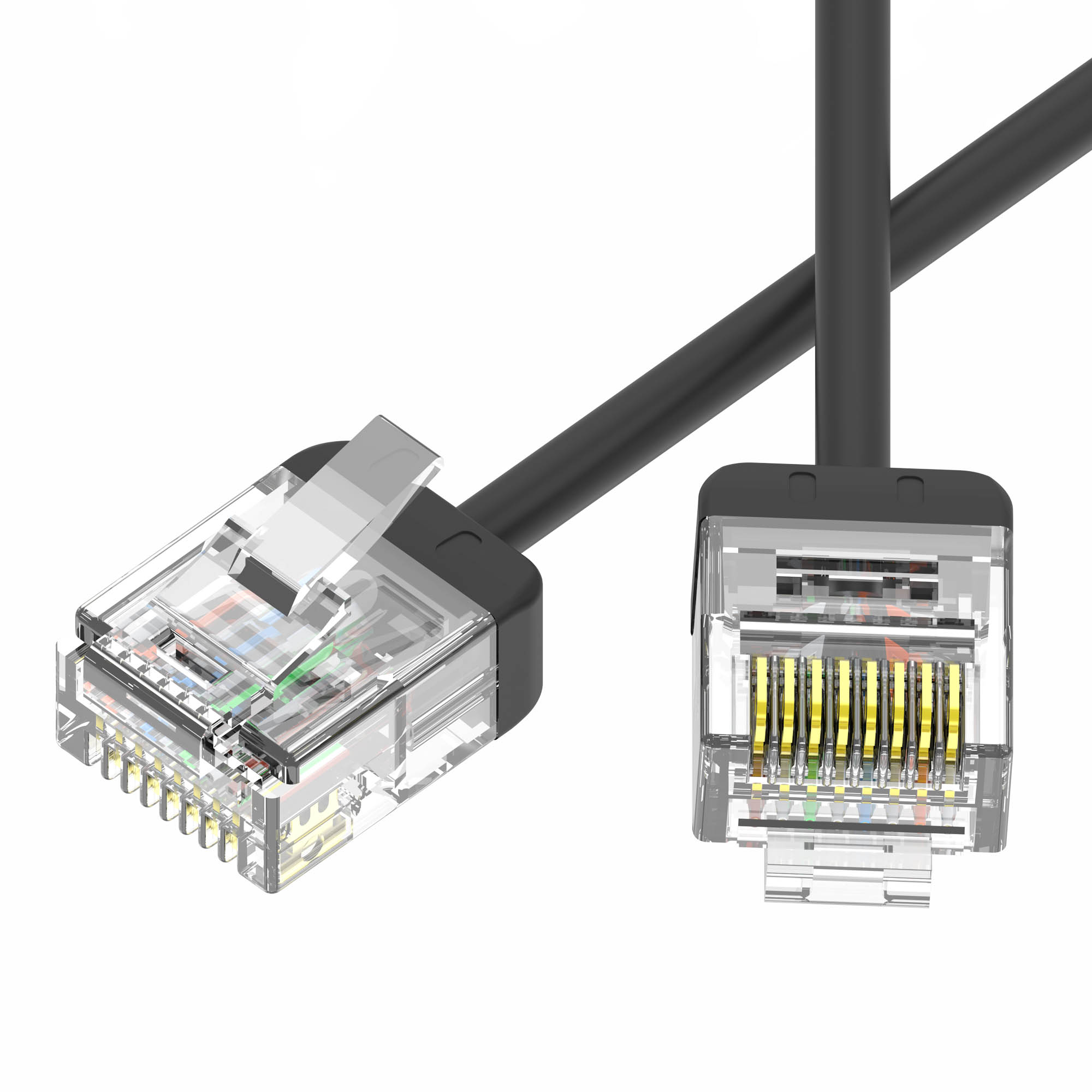 Патч-корд неэкранированный Ultra SLIM CAT6 U/UTP 4х2, 32 AWG, LSZH, чёрный, 0,2м