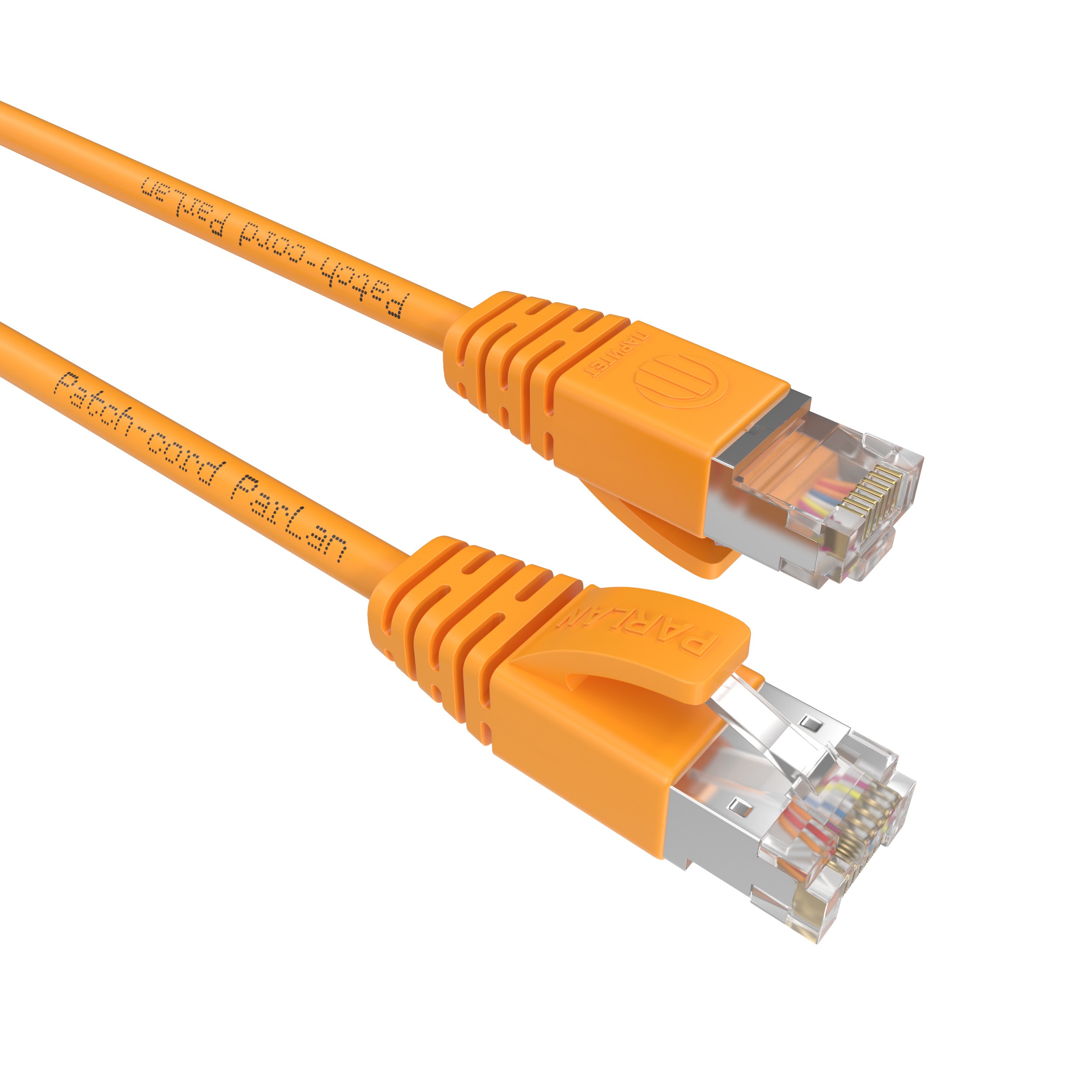 Шнур коммутационный Patch-cord ParLan S/FTP Cat 6A PVC 4х2х0,48 Flex RJ45-RJ45 OG 0,5m оранжевый (патч-корд)