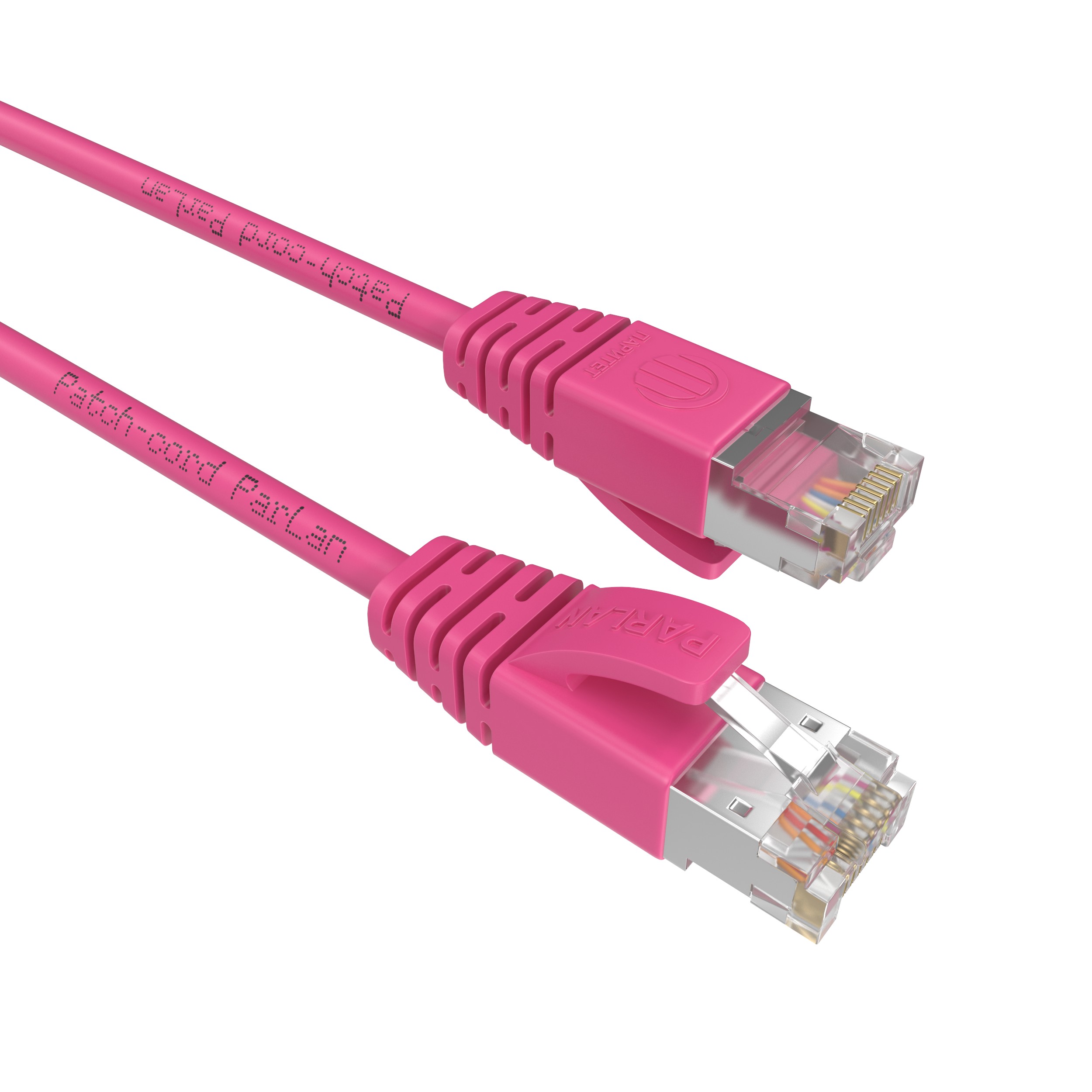 Шнур коммутационный Patch-cord ParLan S/FTP Cat 6A PUR 4х2х0,48 Flex RJ45-RJ45 PK 20m розовый (патч-корд)