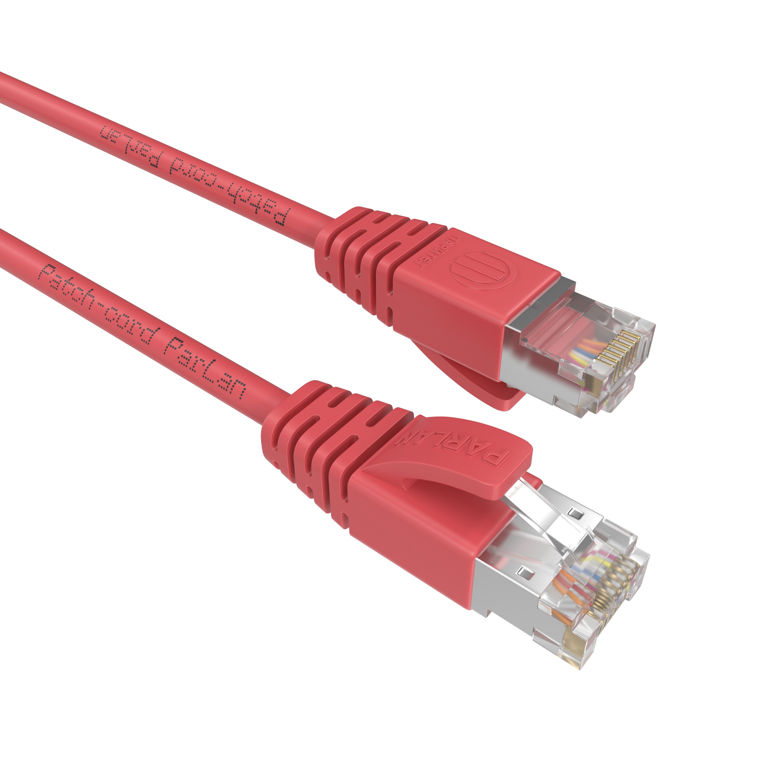 Шнур коммутационный Patch-cord ParLan S/FTP Cat 6A PVC 4х2х0,48 Flex RJ45-RJ45 RD 7,6m красный (патч-корд)