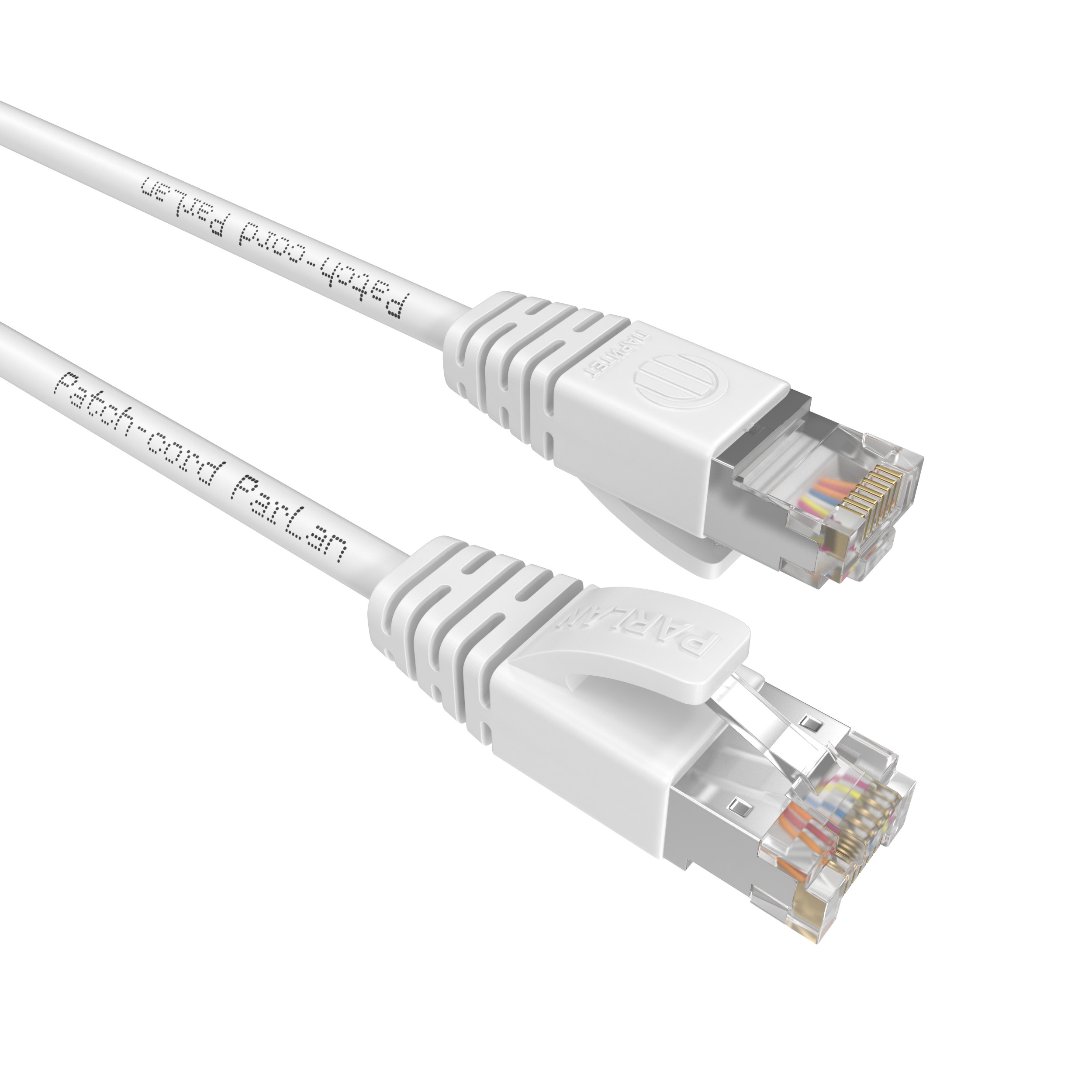 Шнур коммутационный Patch-cord ParLan S/FTP Cat 6A PVC 4х2х0,48 Flex RJ45-RJ45 WH 0,5m белый (патч-корд)