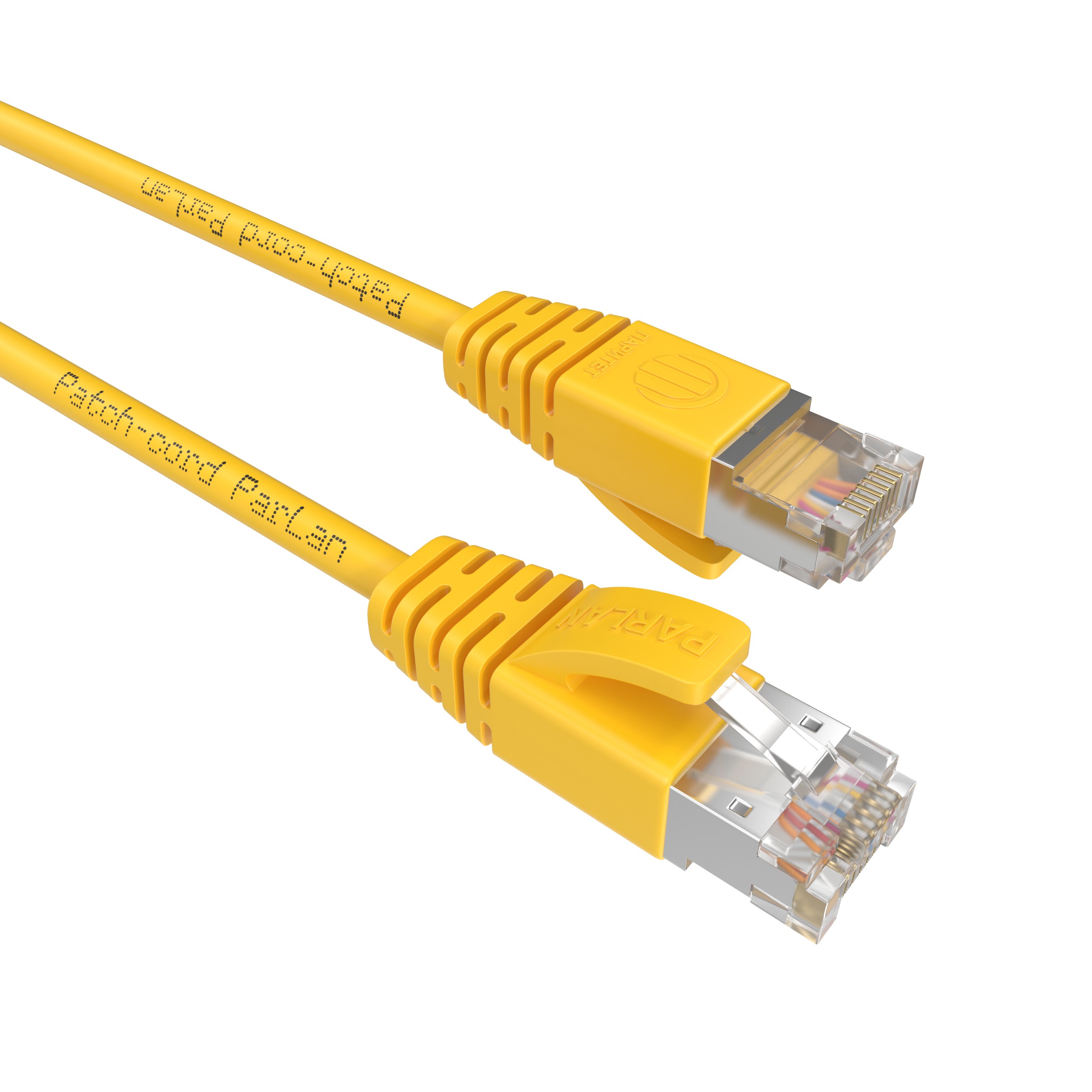 Шнур коммутационный Patch-cord ParLan S/FTP Cat 6A PVC 4х2х0,48 Flex RJ45-RJ45 YE 20m желтый (патч-корд)