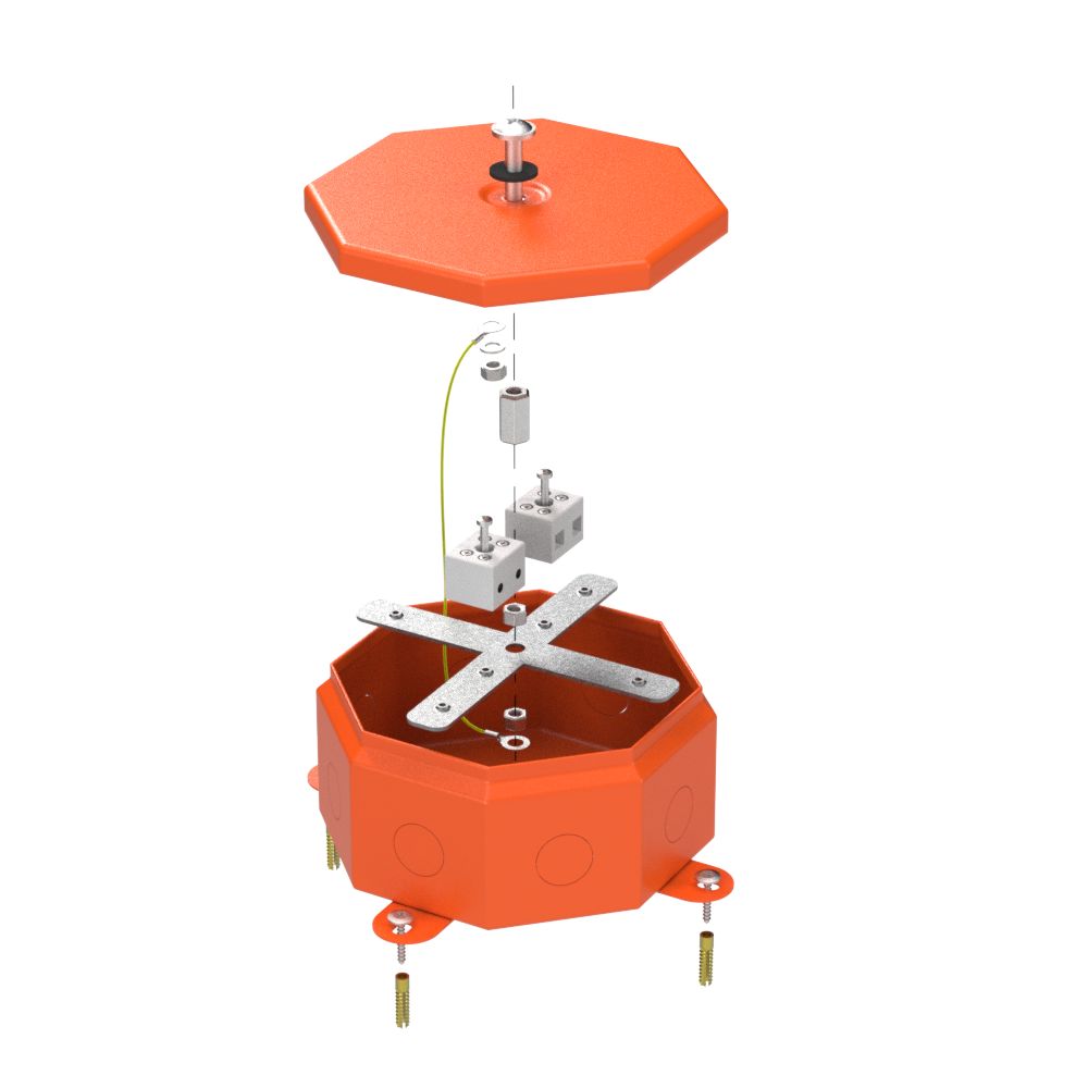 Коробка металлическая огнестойкая Октагон 70-0101-FR6.0-4 Е15-Е120 RAL2003 130х130х63 (9 шт/кор) Промрукав