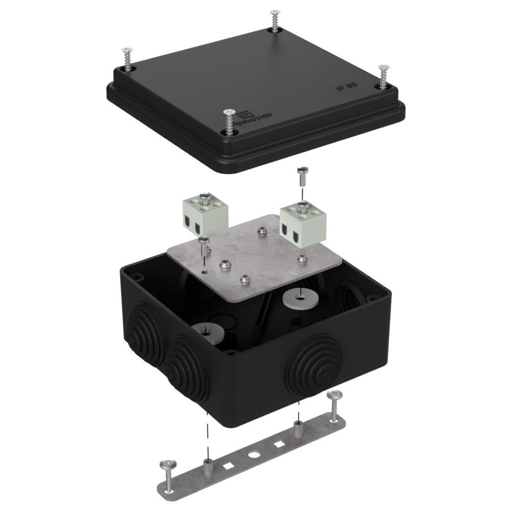 Коробка огнестойкая для о/п 40-0300-FR1.5-4 Е15-Е120 RAL9005 100х100х50 (14 шт/кор) Промрукав