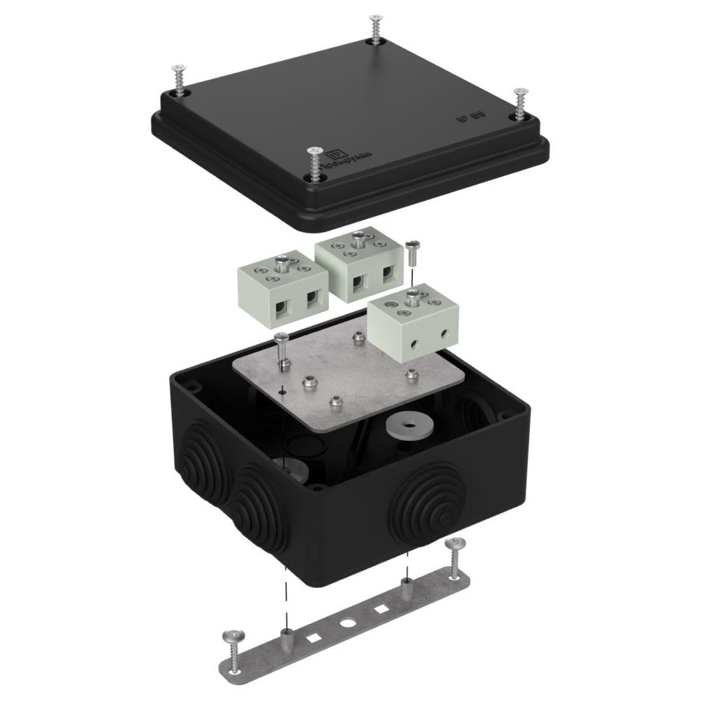 Коробка огнестойкая для о/п 40-0300-FR6.0-6 Е15-Е120 RAL9005 100х100х50 (14 шт/кор) Промрукав
