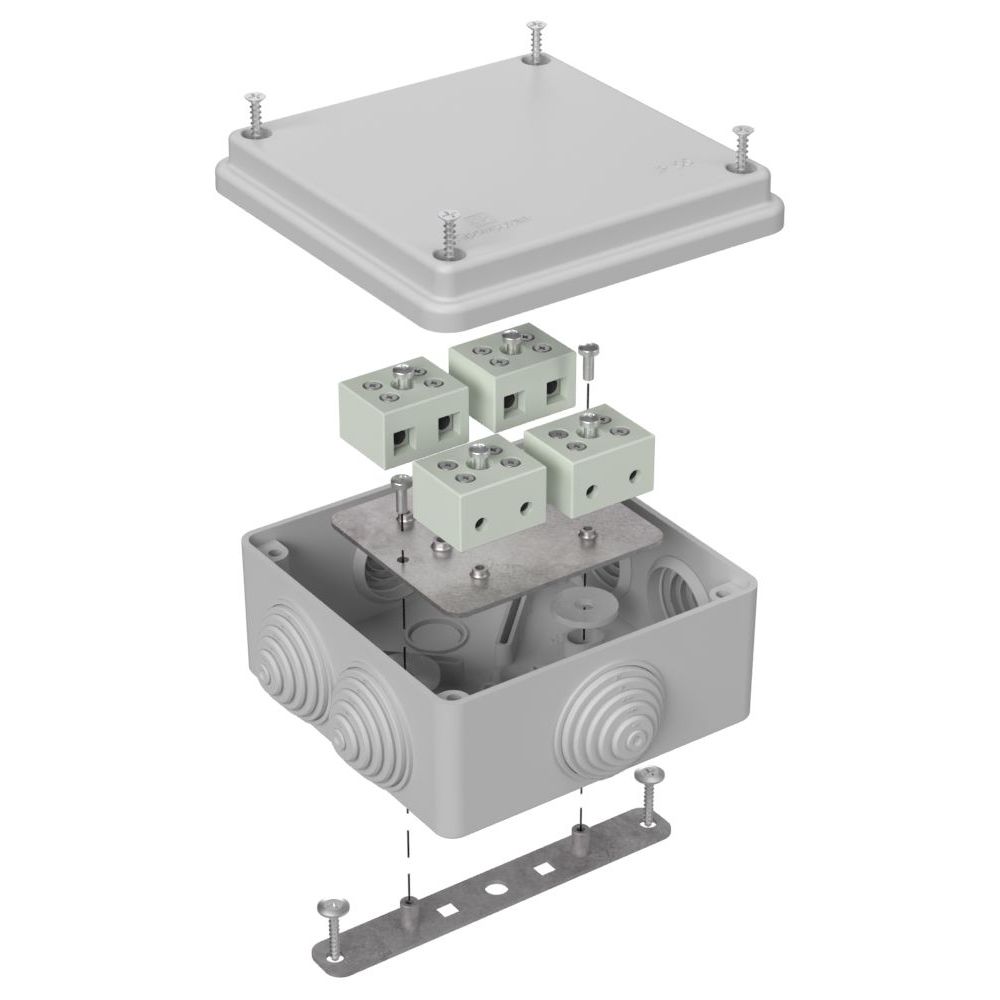 Коробка огнестойкая для о/п 40-0300-FR6.0-8 Е15-Е120 RAL7035 100х100х50 (14 шт/кор) Промрукав