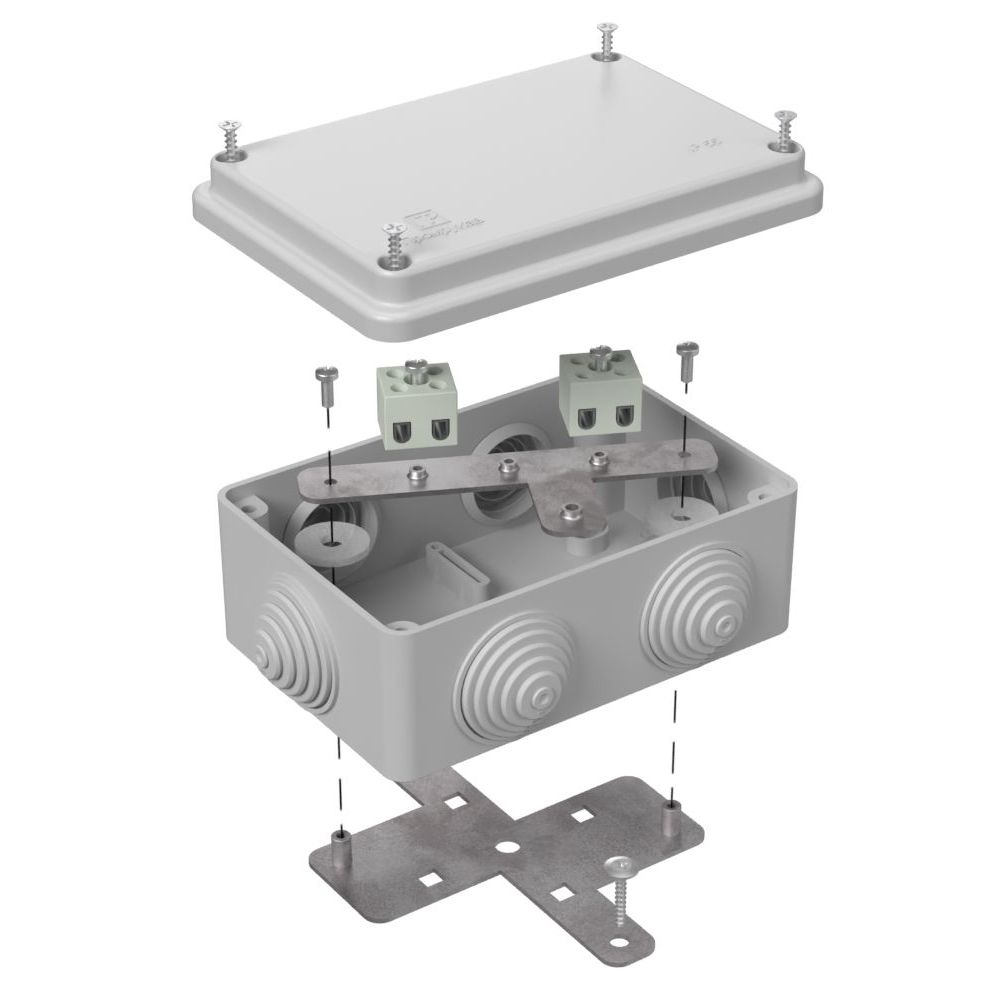Коробка огнестойкая для о/п 40-0340-FR2.5-4 Е15-Е120 RAL7035 120х80х50 (23 шт/кор) Промрукав