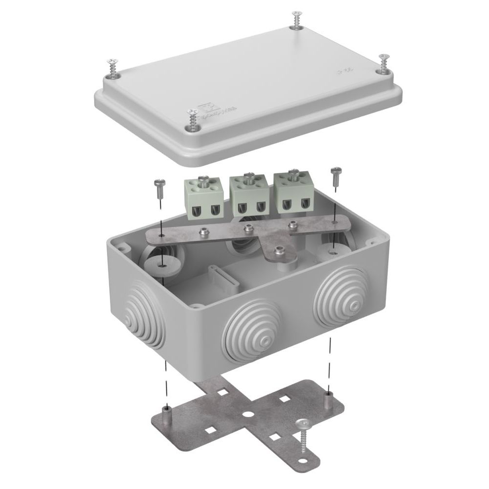 Коробка огнестойкая для о/п 40-0340-FR2.5-6 Е15-Е120 RAL7035 120х80х50 (23 шт/кор) Промрукав