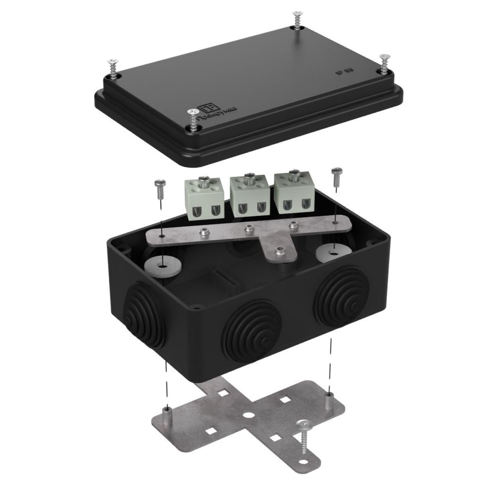 Коробка огнестойкая для о/п 40-0340-FR2.5-6 Е15-Е120 RAL9005 120х80х50 (23 шт/кор) Промрукав