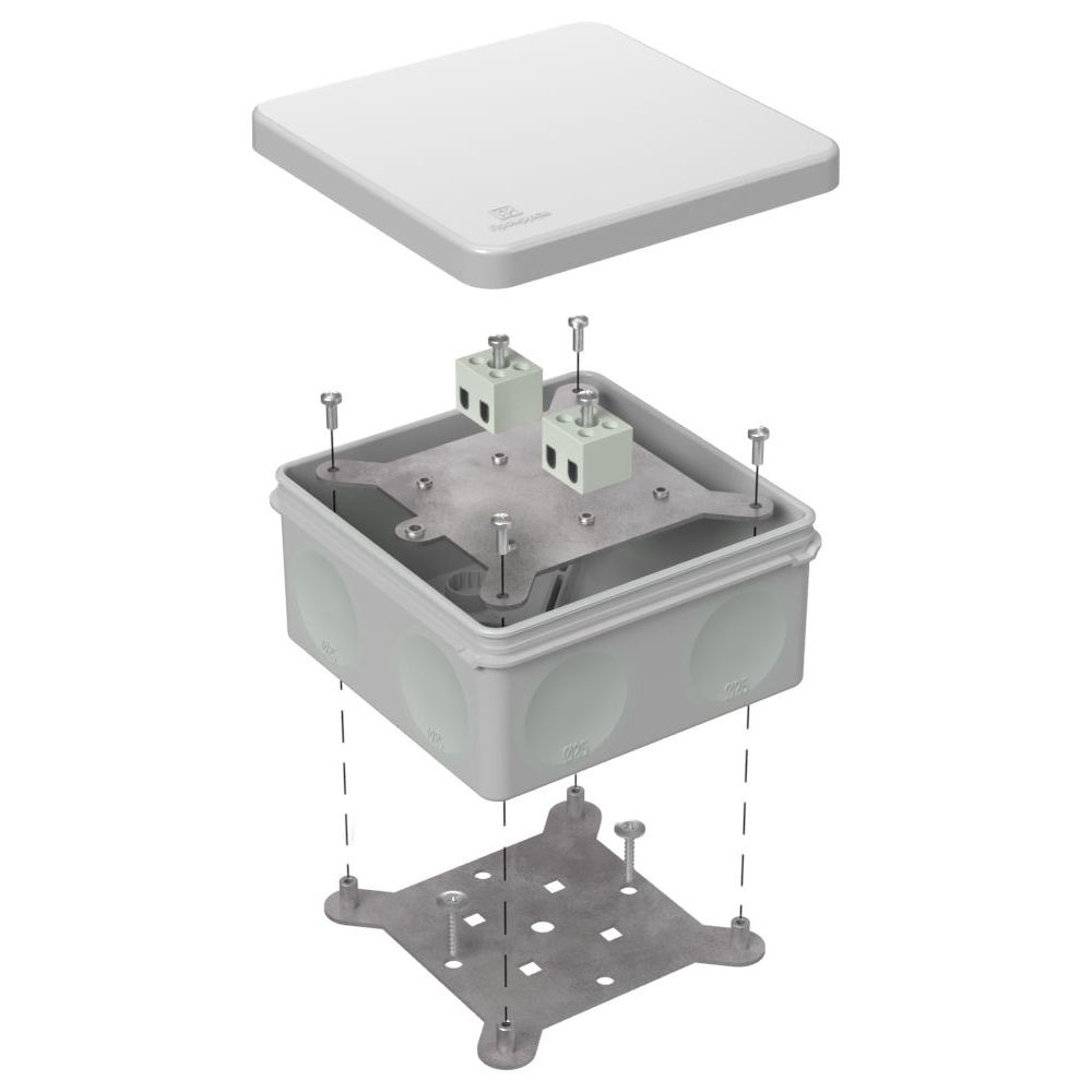 Коробка огнестойкая для о/п двухкомпонентная 60-0300-FR2.5-4 Е15-Е120 RAL7035 100х100х50 (14 шт/кор) Промрукав