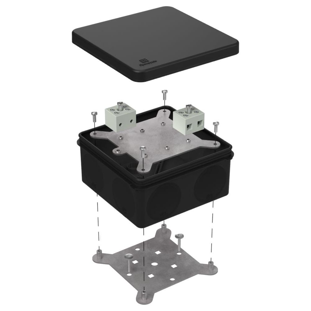 Коробка огнестойкая для о/п двухкомпонентная 60-0300-FR6.0-4 Е15-Е120 RAL9005 100х100х50 (14 шт/кор) Промрукав