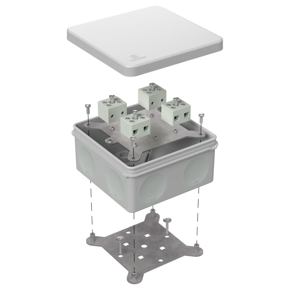 Коробка огнестойкая для о/п двухкомпонентная 60-0300-FR6.0-8 Е15-Е120 RAL7035 100х100х50 (14 шт/кор) Промрукав