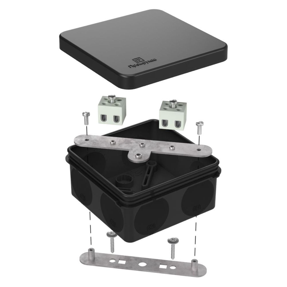 Коробка огнестойкая для о/п двухкомпонентная 60-0210-FR2.5-4 Е15-Е120 RAL9005 80х80х40 (44 шт/кор) Промрукав