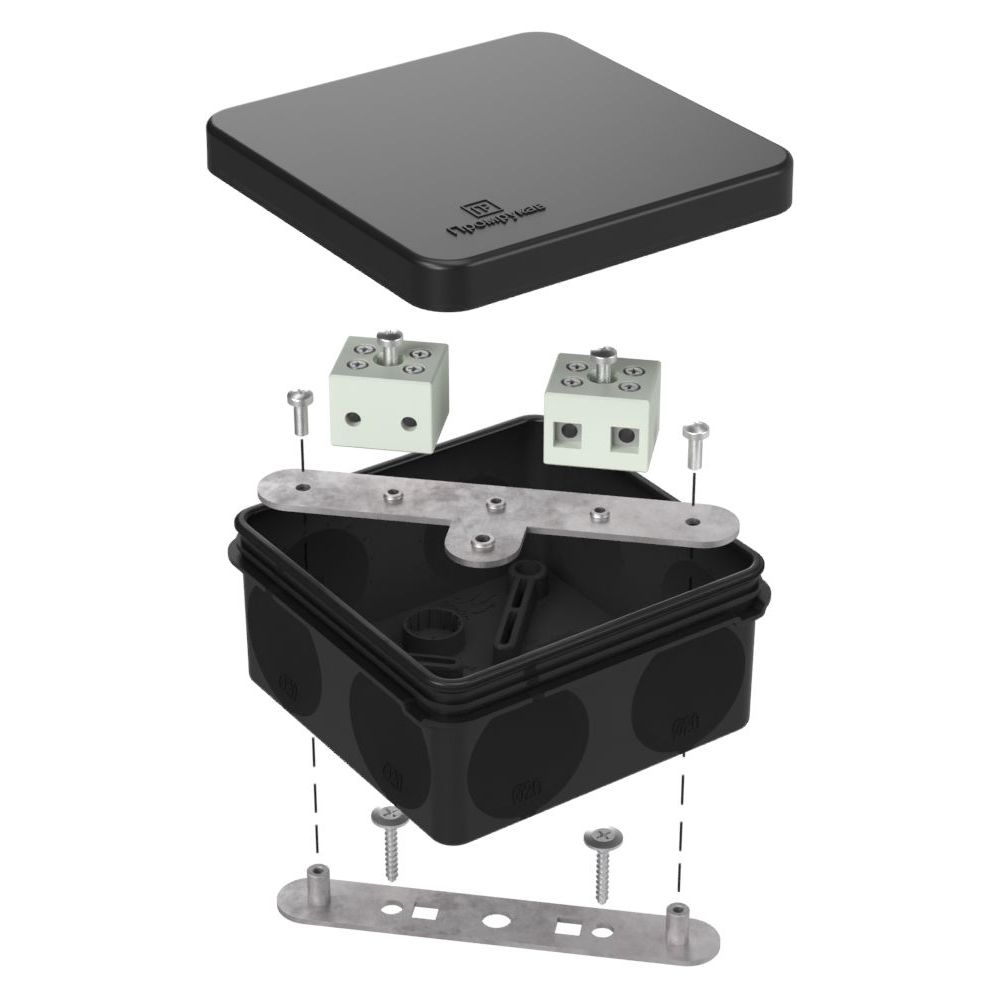 Коробка огнестойкая для о/п двухкомпонентная 60-0210-FR6.0-4 Е15-Е120 RAL9005 80х80х40 (44 шт/кор) Промрукав