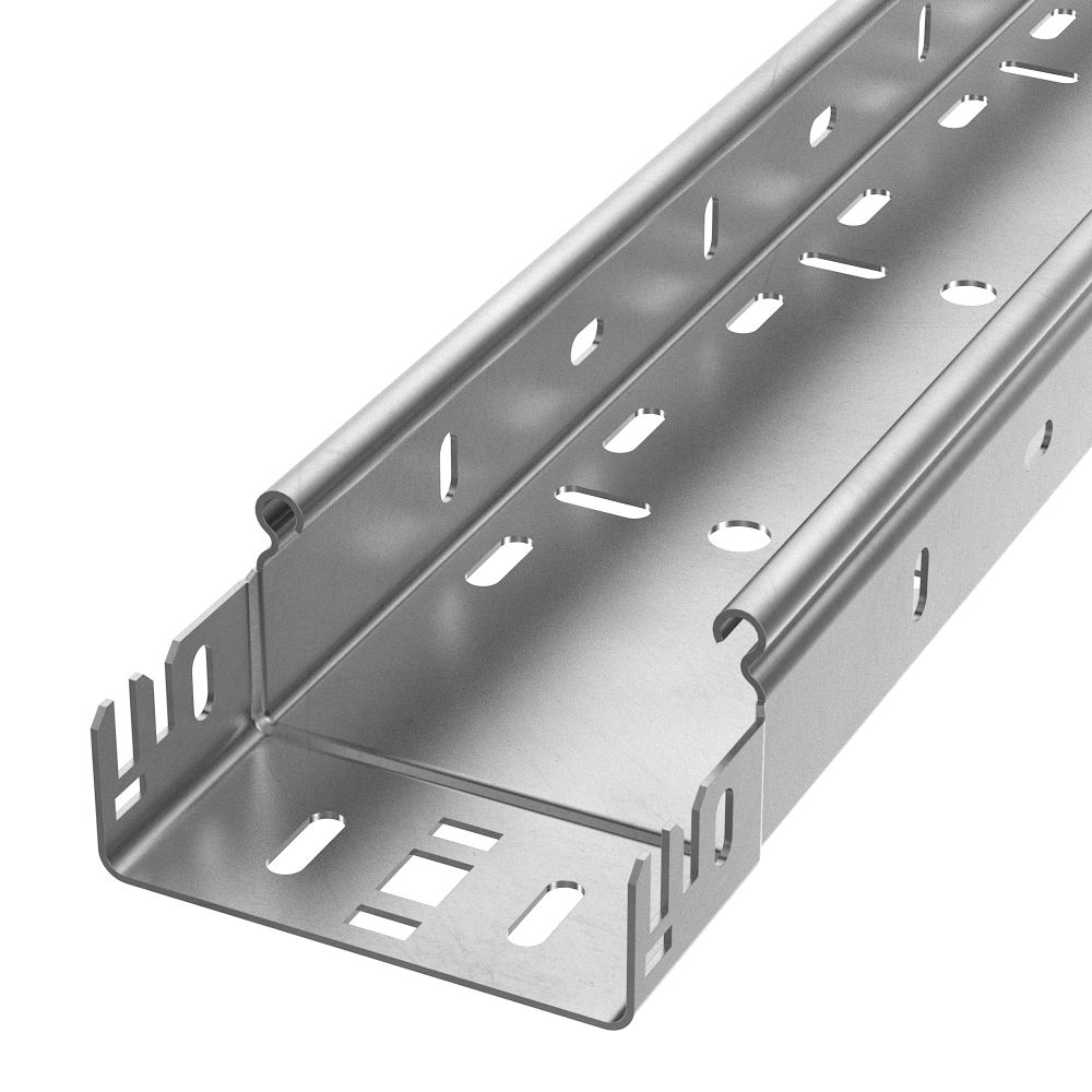 Лоток перфорированный Профи INOX (AISI 304) 100х50х3000 (1,5 мм) (6 м/уп) Промрукав