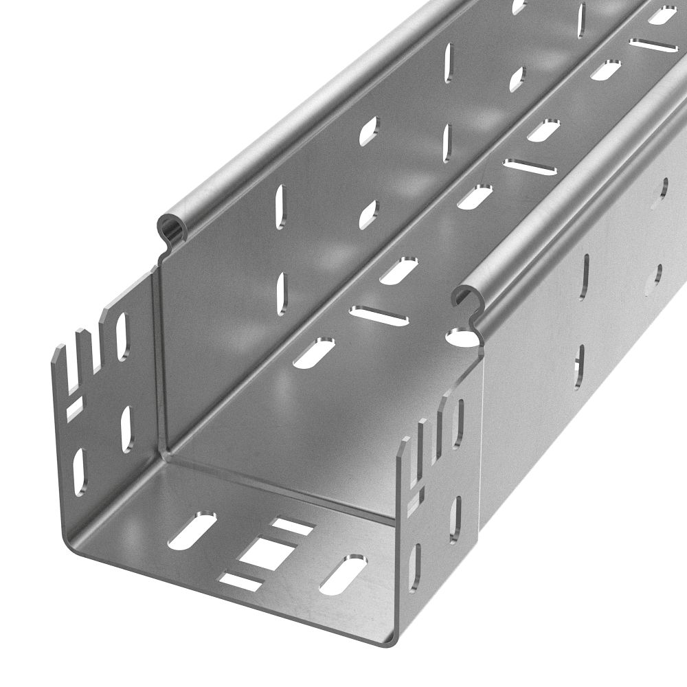 Лоток перфорированный Профи INOX (AISI 304) 100х80х6000 (1,0 мм) (12 м/уп) Промрукав