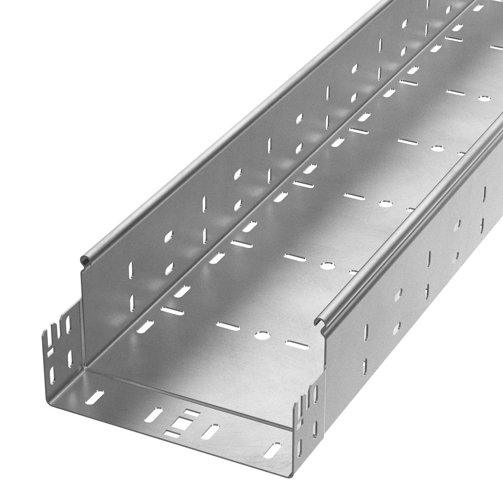 Лоток перфорированный Профи INOX (AISI 304) 200х100х3000 (1,0 мм) (6 м/уп) Промрукав