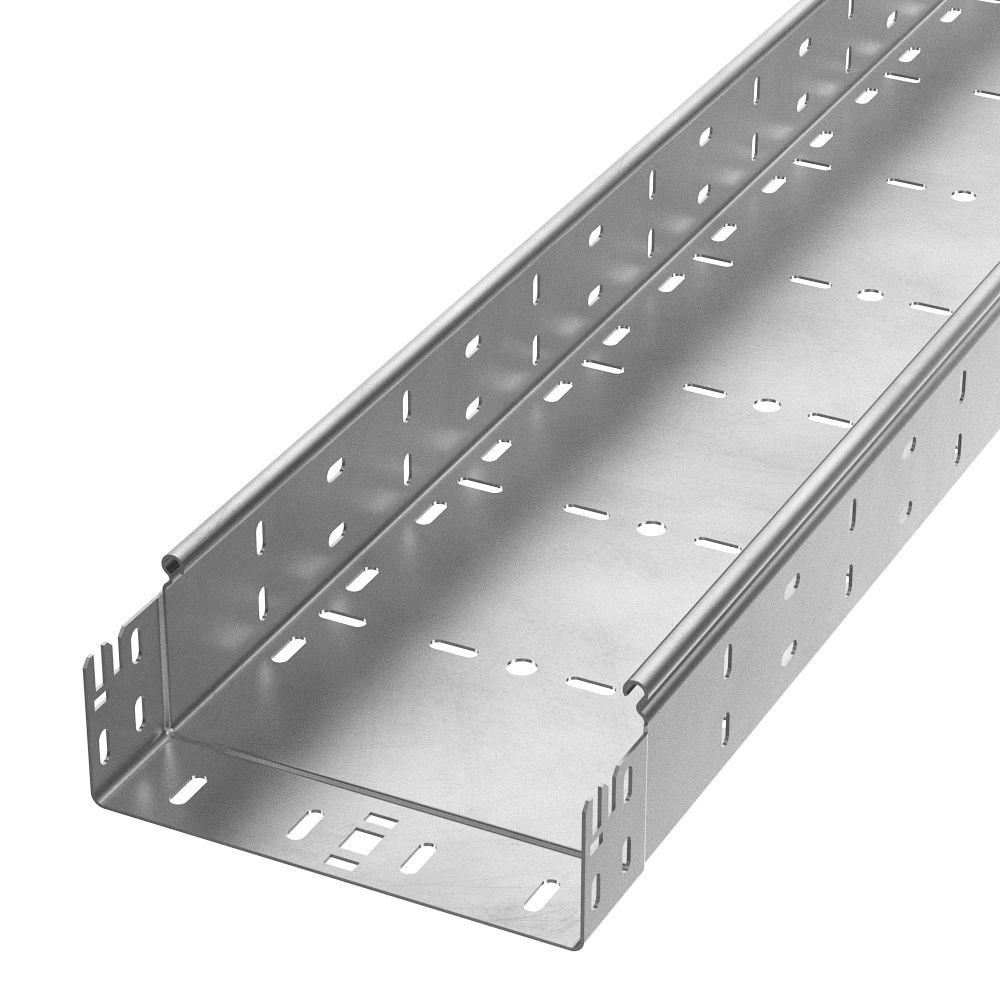 Лоток перфорированный Профи INOX (AISI 304) 200х80х3000 (2,0 мм) (6 м/уп) Промрукав
