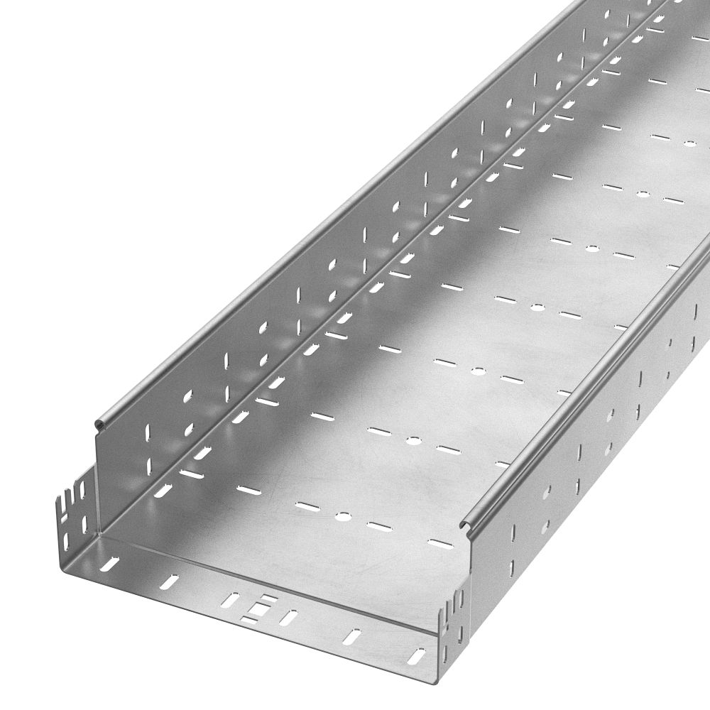 Лоток перфорированный Профи INOX (AISI 304) 300х100х3000 (2,0 мм) (6 м/уп) Промрукав