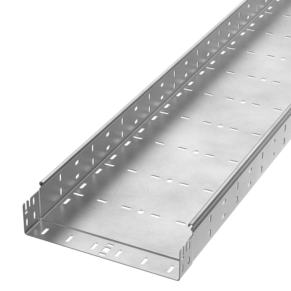 Лоток перфорированный Профи INOX (AISI 304) 300х80х6000 (2,0 мм) (12 м/уп) Промрукав