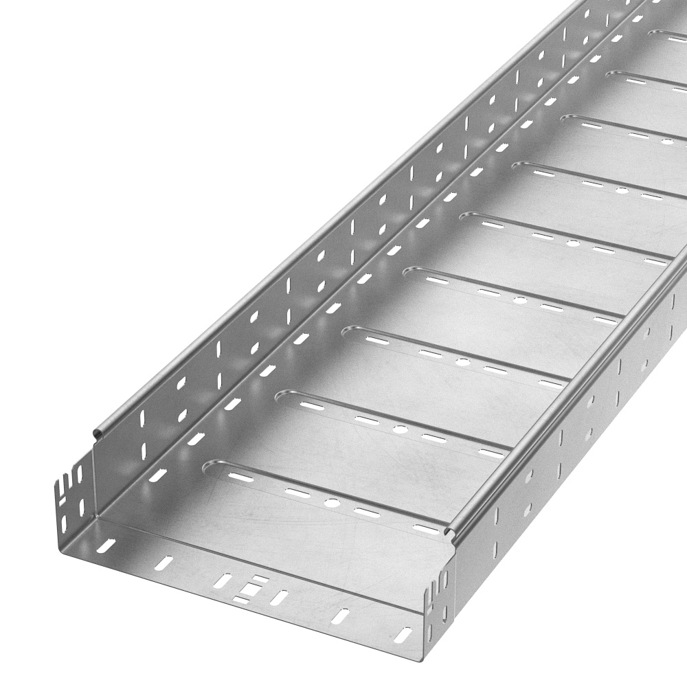 Лоток перфорированный Профи INOX (AISI 304) 300х80х3000 (1,0 мм) (6 м/уп) Промрукав