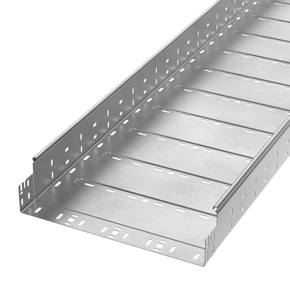 Лоток перфорированный Профи INOX (AISI 304) 400х100х6000 (1,0 мм) (12 м/уп) Промрукав