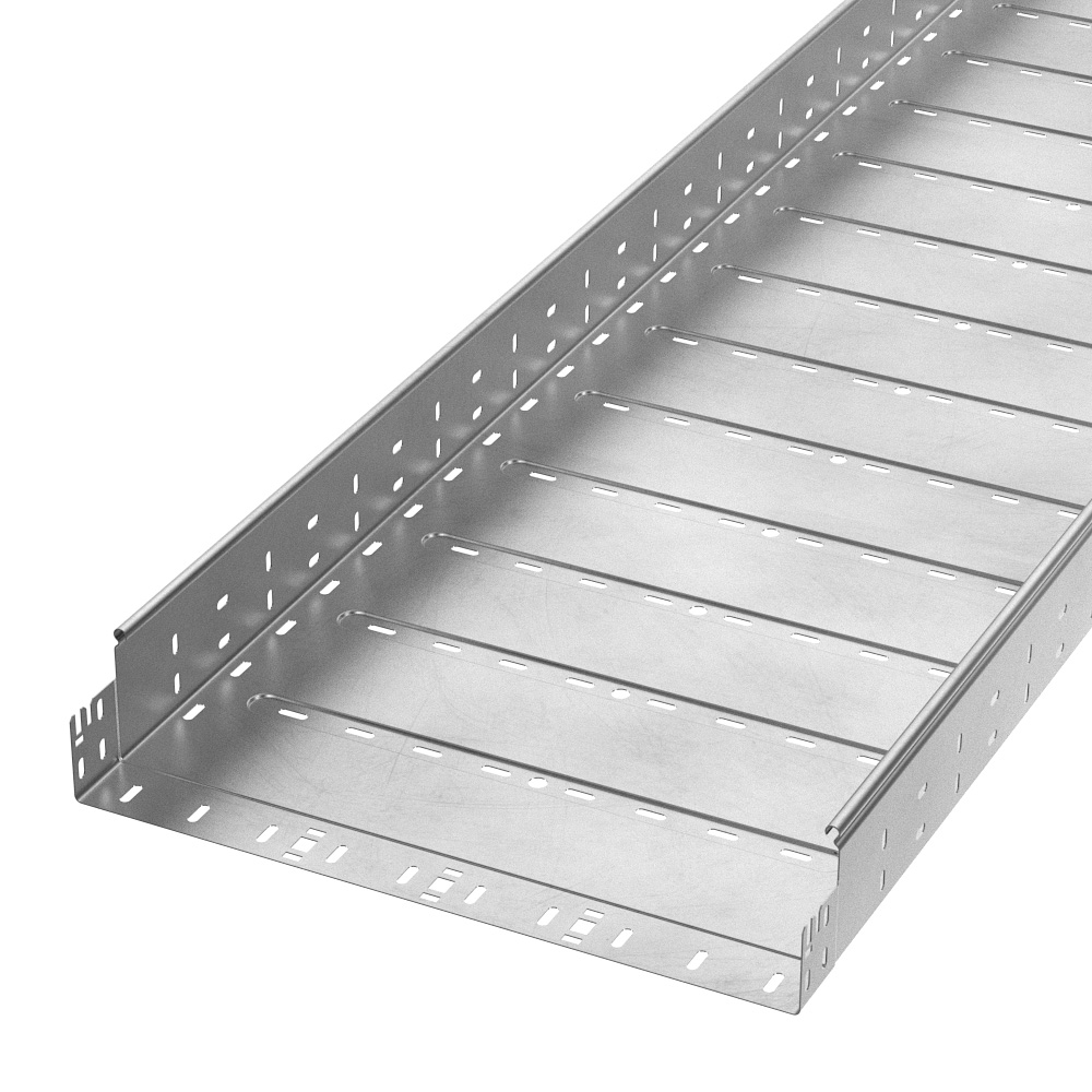 Лоток перфорированный Профи INOX (AISI 304) 500х100х3000 (1,2 мм) (6 м/уп) Промрукав