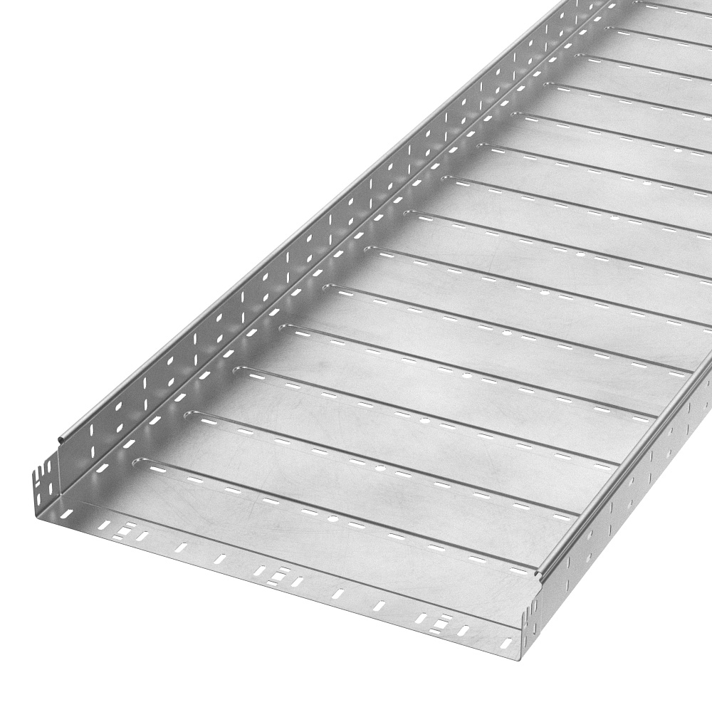 Лоток перфорированный Профи INOX (AISI 304) 600х80х3000 (1,2 мм) (6 м/уп) Промрукав