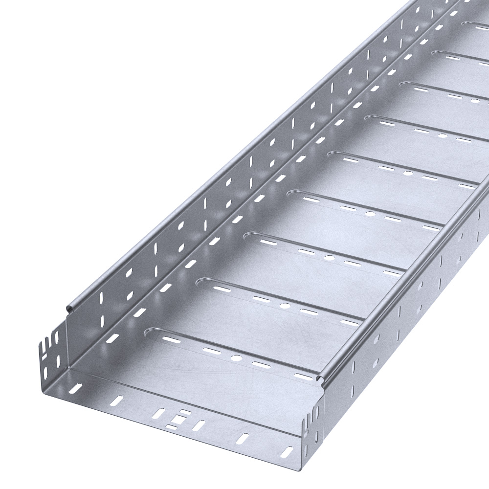 Лоток перфорированный Профи INOX (AISI 316) 300х80х6000 (1,0 мм) (12 м/уп) Промрукав