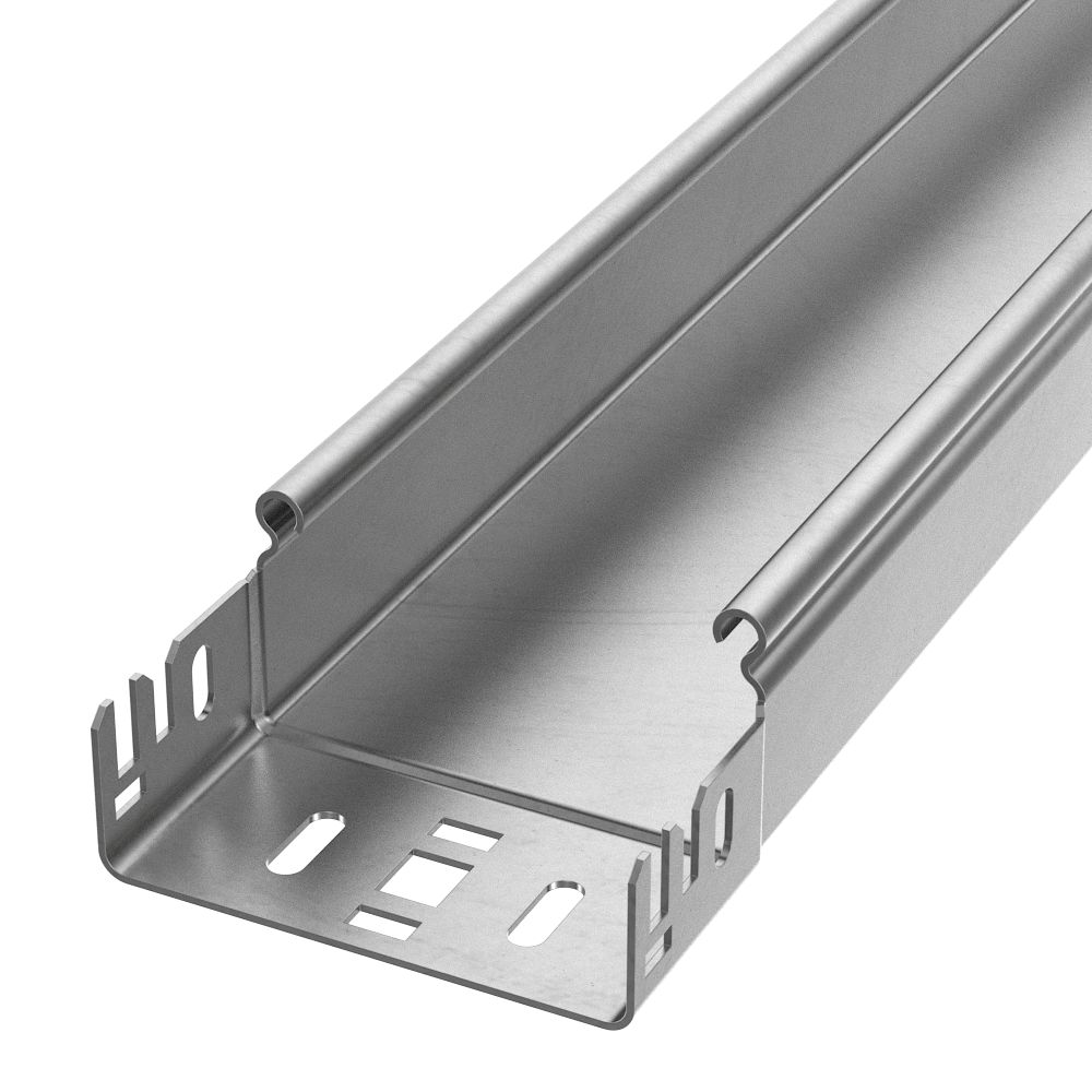 Лоток неперфорированный Профи INOX (AISI 304) 100х50х6000 (2,0 мм) (12 м/уп) Промрукав
