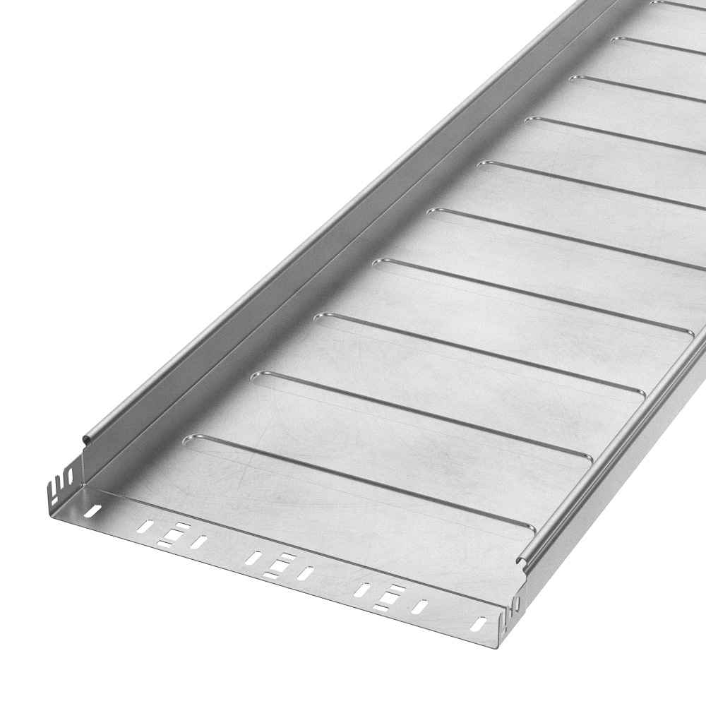 Лоток неперфорированный Профи INOX (AISI 304) 400х50х3000 (1,0 мм) (6 м/уп) Промрукав