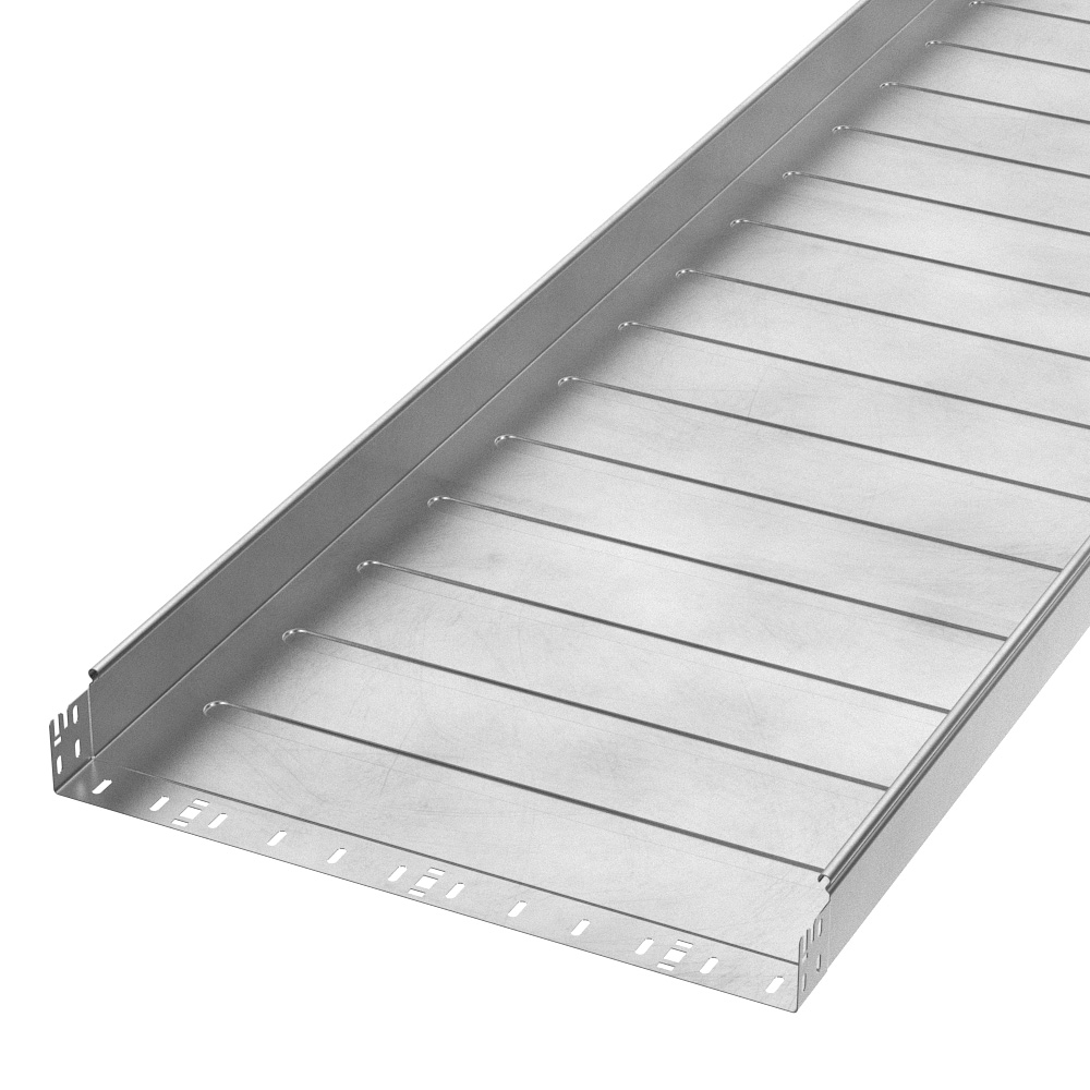 Лоток неперфорированный Профи INOX (AISI 304) 600х80х3000 (1,0 мм) (6 м/уп) Промрукав