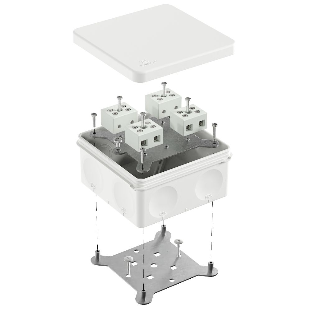 Коробка огнестойкая для о/п двухкомпонентная 60-0300-FR10.0-8 Е15-Е120 RAL9003 100х100х50 (14 шт/уп) Промрукав