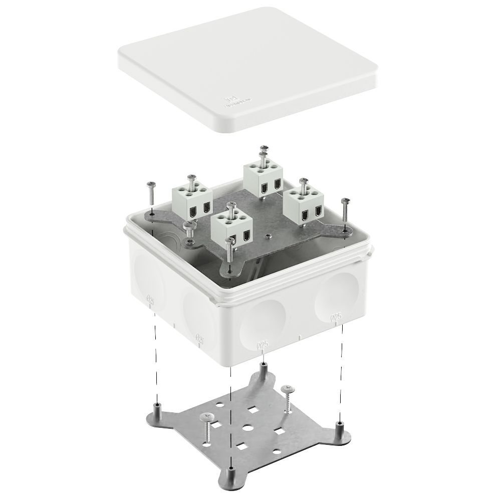 Коробка огнестойкая для о/п двухкомпонентная 60-0300-FR2.5-8 Е15-Е120 RAL9003 100х100х50 (14 шт/уп) Промрукав
